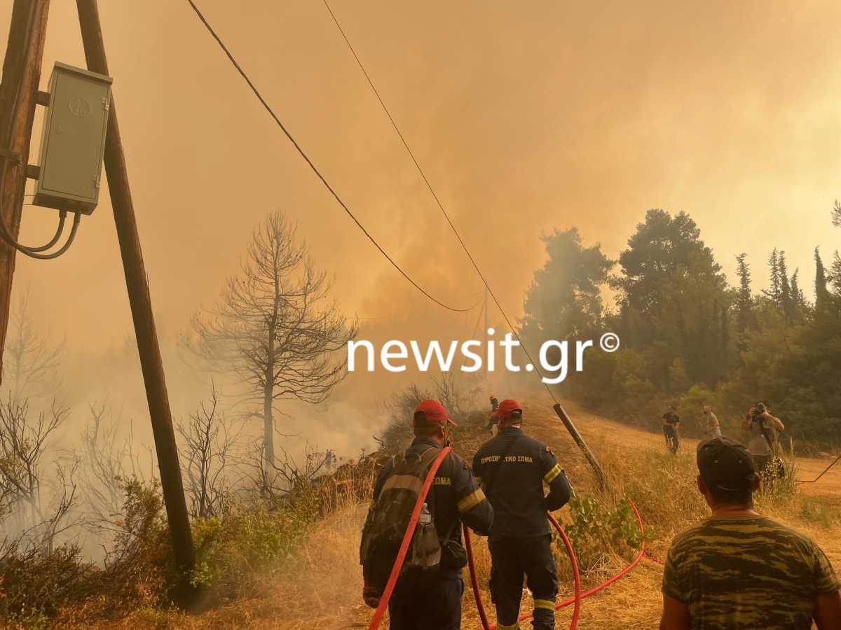 Φωτιά στην Εύβοια: Πύρινο μέτωπο απειλεί το Ασμήνιο