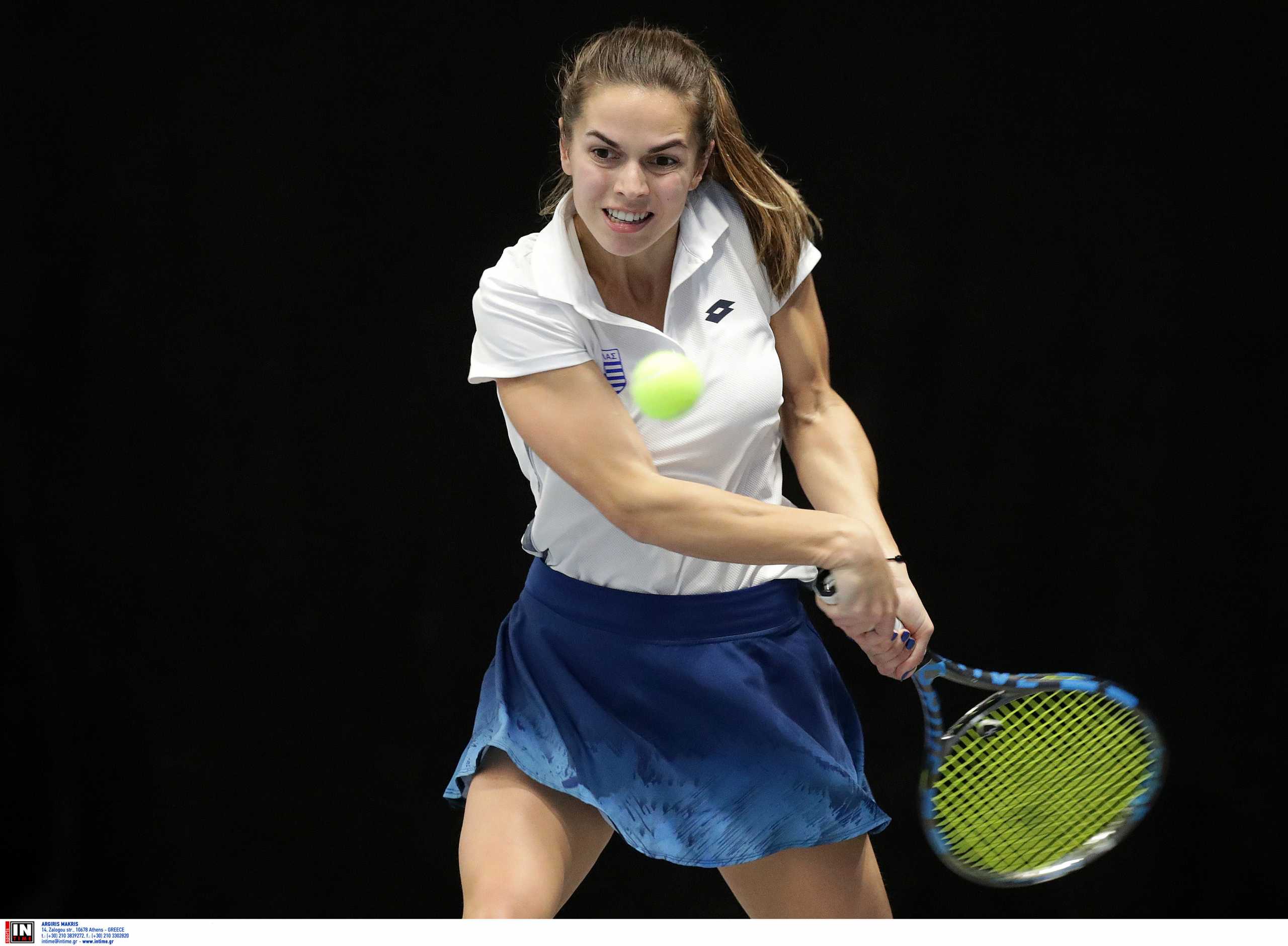 TALLINN,ESTONIA,06.FEB.20 - TENNIS - ITF Fed Cup. Image shows Valentini Grammatikopoulou (GRE). Photo: GEPA pictures