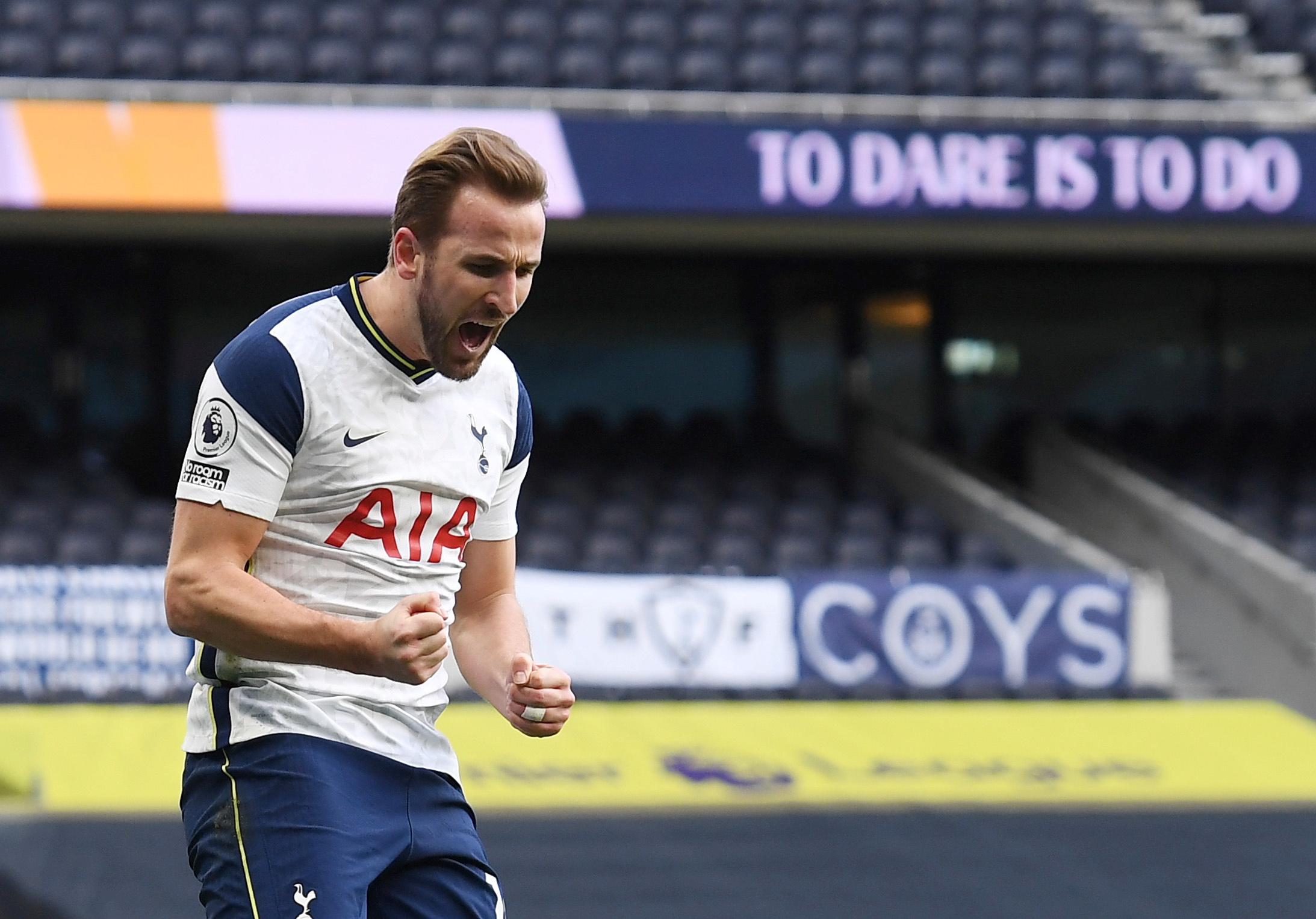 FILE PHOTO: Soccer Football - Premier League - Tottenham Hotspur v Leeds United - Tottenham Hotspur Stadium, London, Britain - January 2, 2021 Tottenham Hotspur's Harry Kane celebrates scoring their first goal Pool via REUTERS