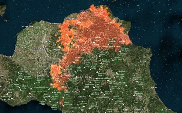 Φωτιές: Ήδη «στάχτη» 930.000 στρέμματα και είμαστε τρίτοι στη Μεσόγειο – LIVE χάρτης με τις πυρκαγιές