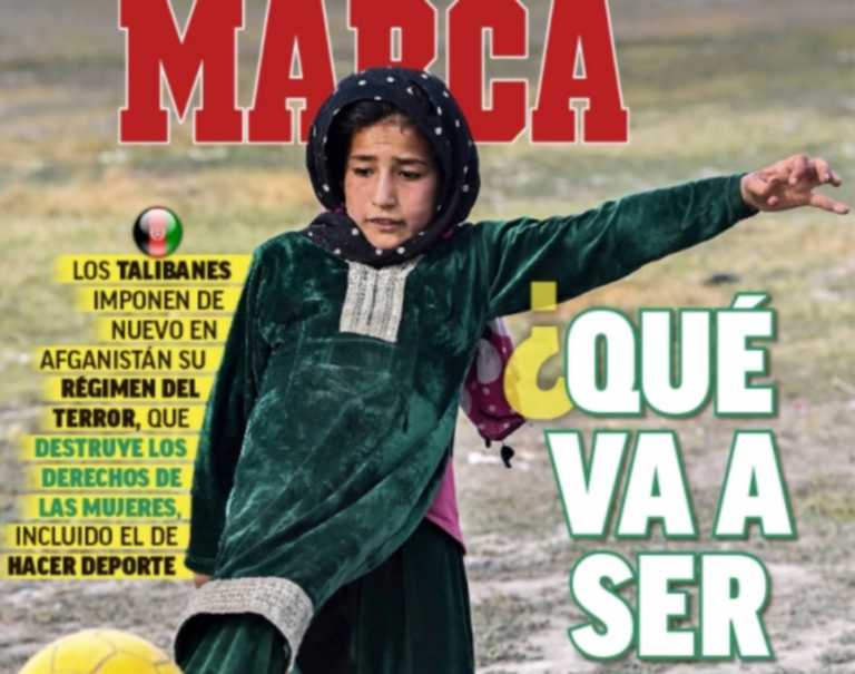 Αφγανιστάν: Συγκλονιστικό πρωτοσέλιδο της Marca με ένα κοριτσάκι με μπάλα