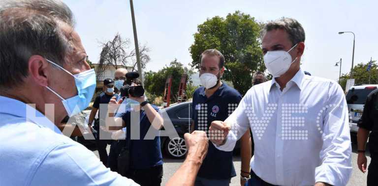 Έφτασε στην Ηλεία ο Κυριάκος Μητσοτάκης - Ενημερώνεται για την φωτιά