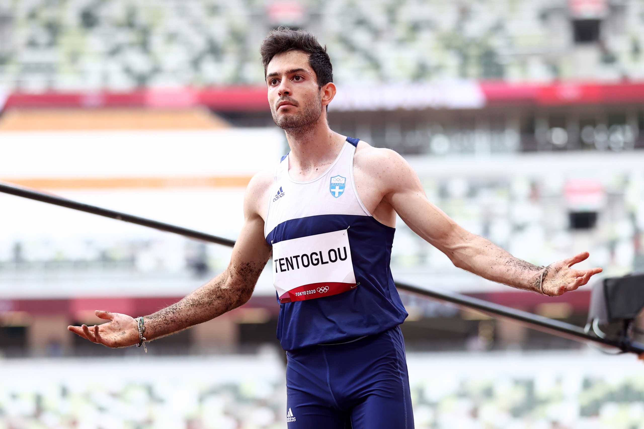 Tokyo 2020 Olympics - Athletics - Men's Long Jump - Final - Olympic Stadium, Tokyo, Japan - August 2, 2021. Miltiadis Tentoglou of Greece reacts. REUTERS