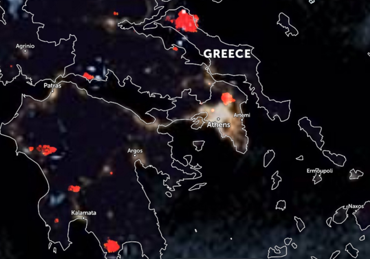 Ο χάρτης με τις φωτιές σε όλη την Ελλάδα – Έτσι «απλώνεται» ο πύρινος εφιάλτης
