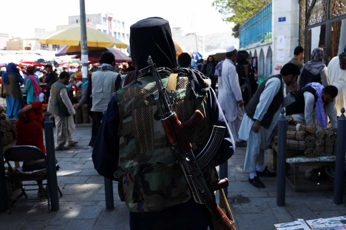 A Taliban soldier walks on a street in Kabul, Afghanistan, September 17, 2021. WANA (West Asia News Agency) via REUTERS  ATTENTION EDITORS - THIS PICTURE WAS PROVIDED BY A THIRD PARTY