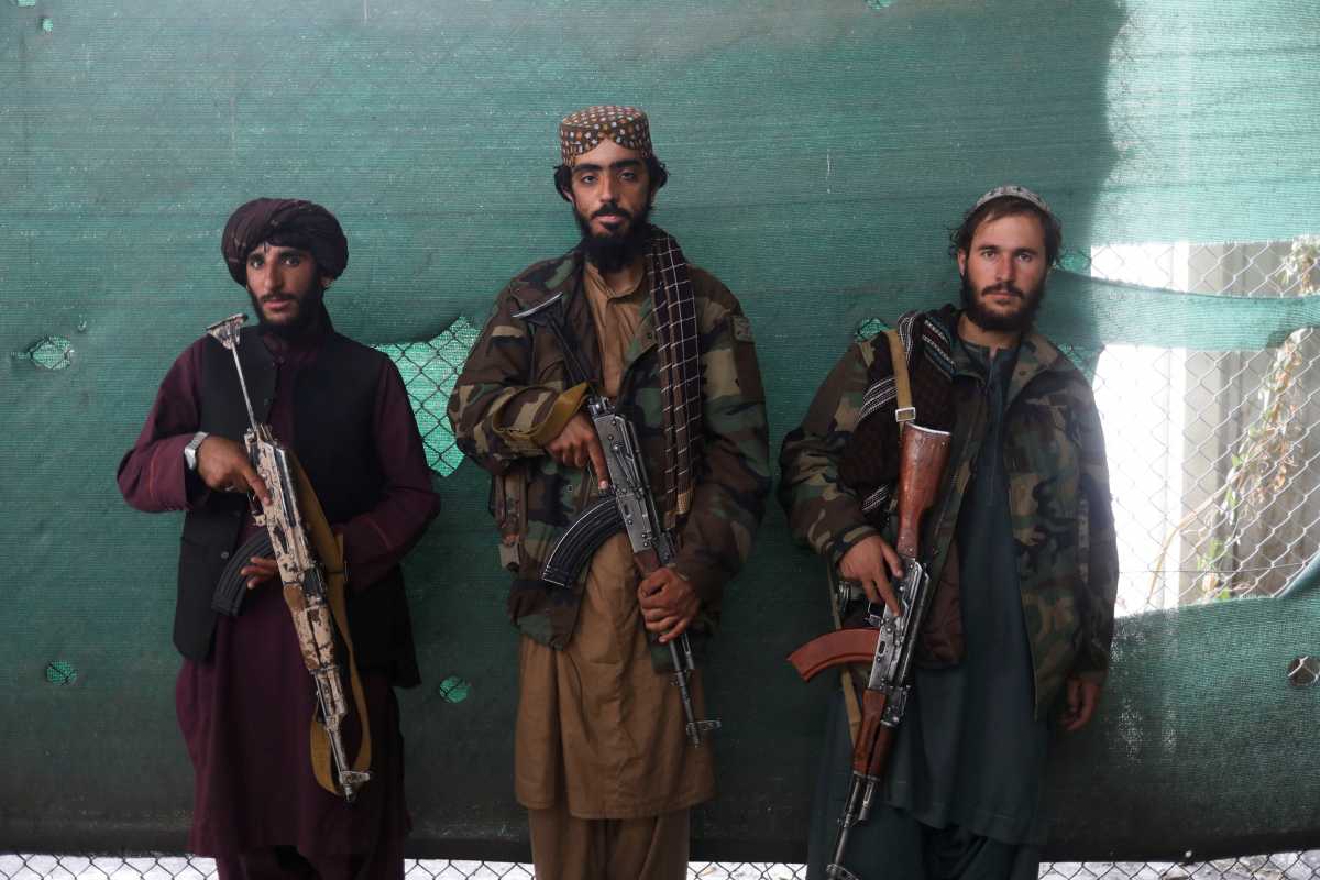 Taliban soldiers stand in Bagram Air Base in Parwan, Afghanistan, September 23, 2021. Picture taken September 23, 2021. WANA (West Asia News Agency) via REUTERS ATTENTION EDITORS - THIS IMAGE HAS BEEN SUPPLIED BY A THIRD PARTY.
