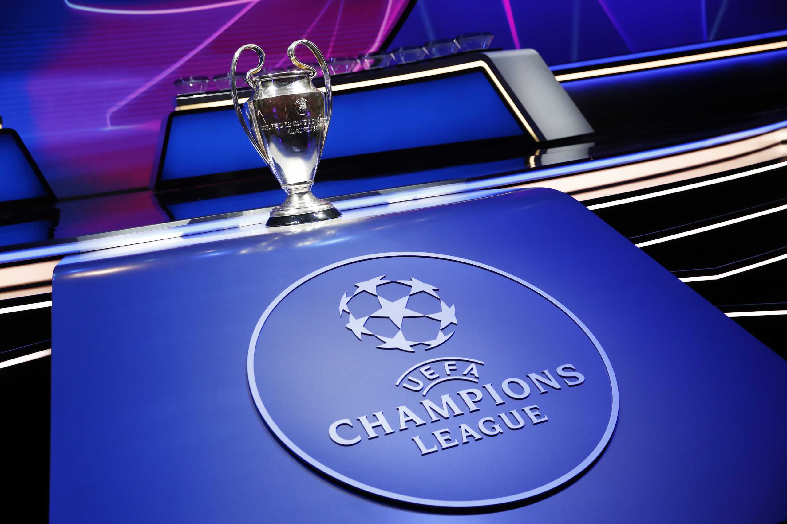 Soccer Football - Champions League Group Stage Draw - Halic Congress Center, Istanbul, Turkey - August 26, 2021 General view of the Champions League trophy before the draw REUTERS