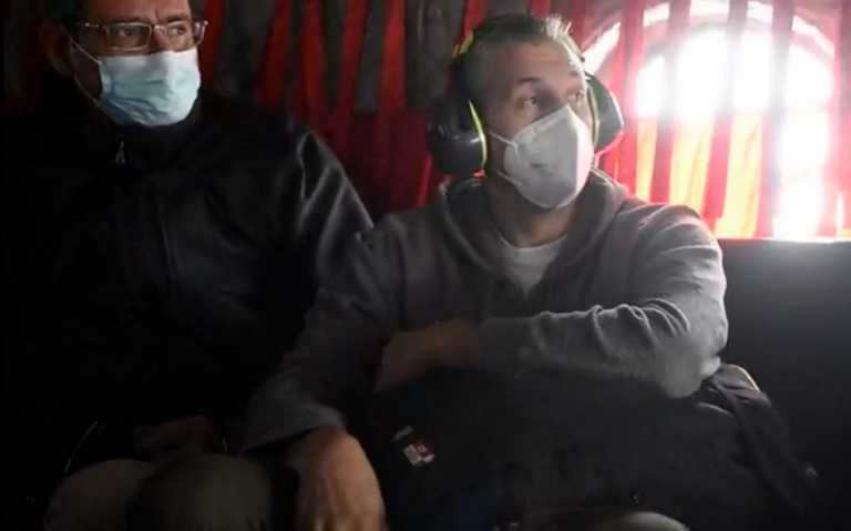 Δημήτρης Διαμαντίδης και Νίκος Φιλίππου σε ελικόπτερο Σινούκ μετά την άσκηση «Παρμενίων»