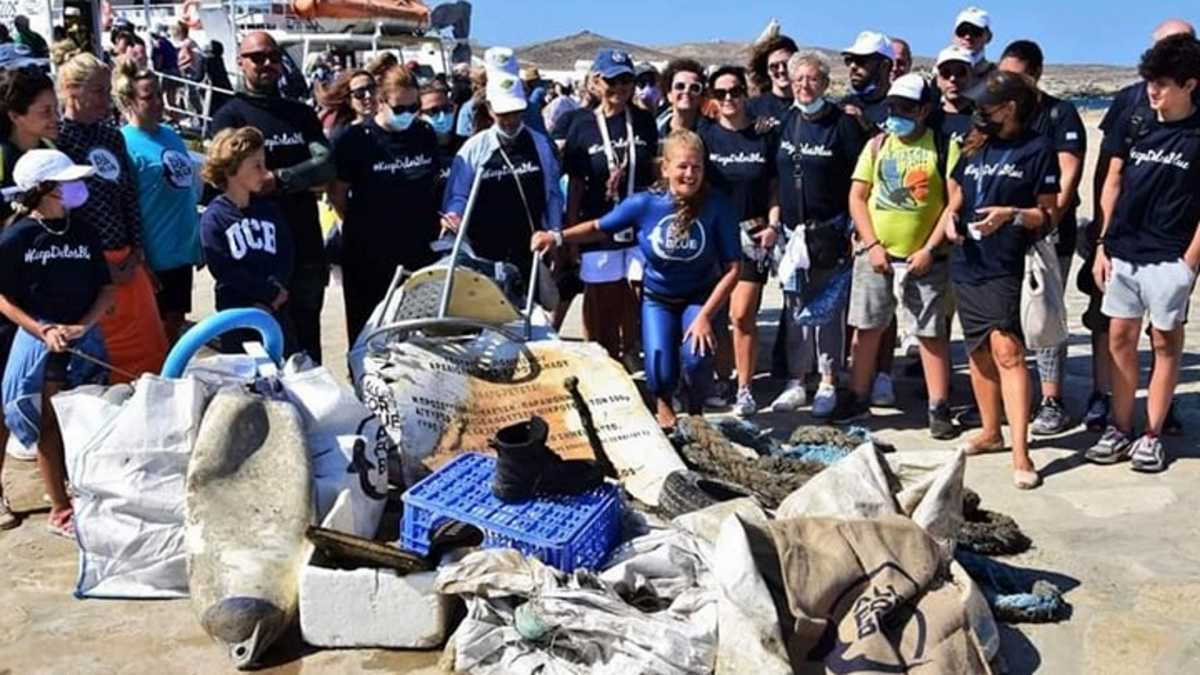 Δήλος – All For Blue: Πάνω από ένας τόνος σκουπιδιών ανασύρθηκε από τον βυθό