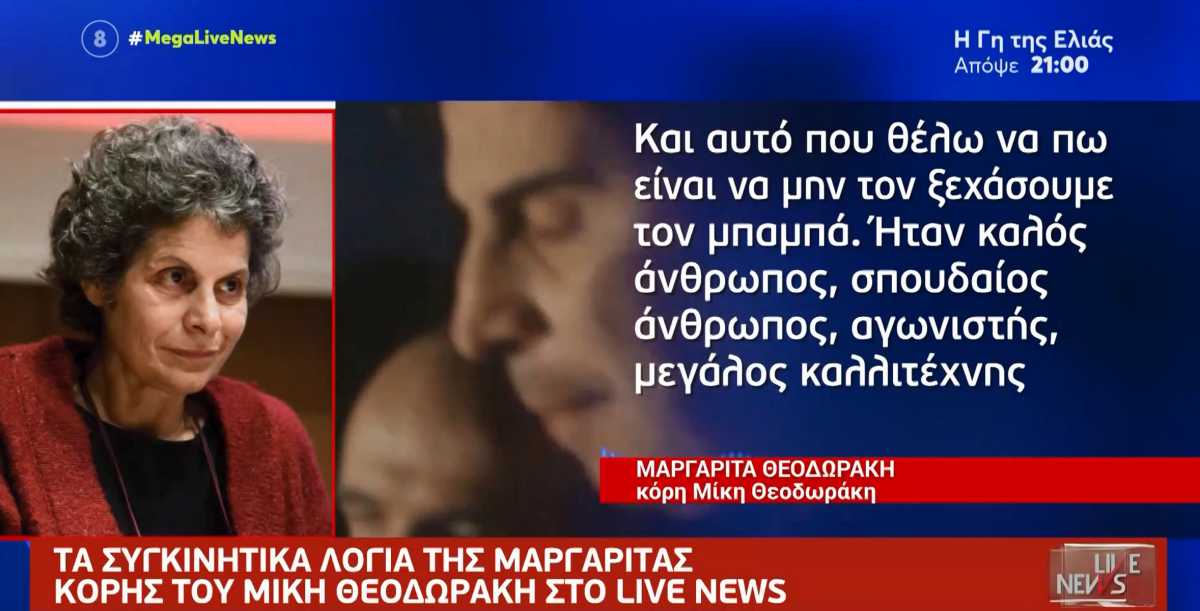 Μίκης Θεοδωράκης – Η κόρη του κορυφαίου μουσικοσυνθέτη στο Live News: «Αυτός ήταν ο Μίκης»