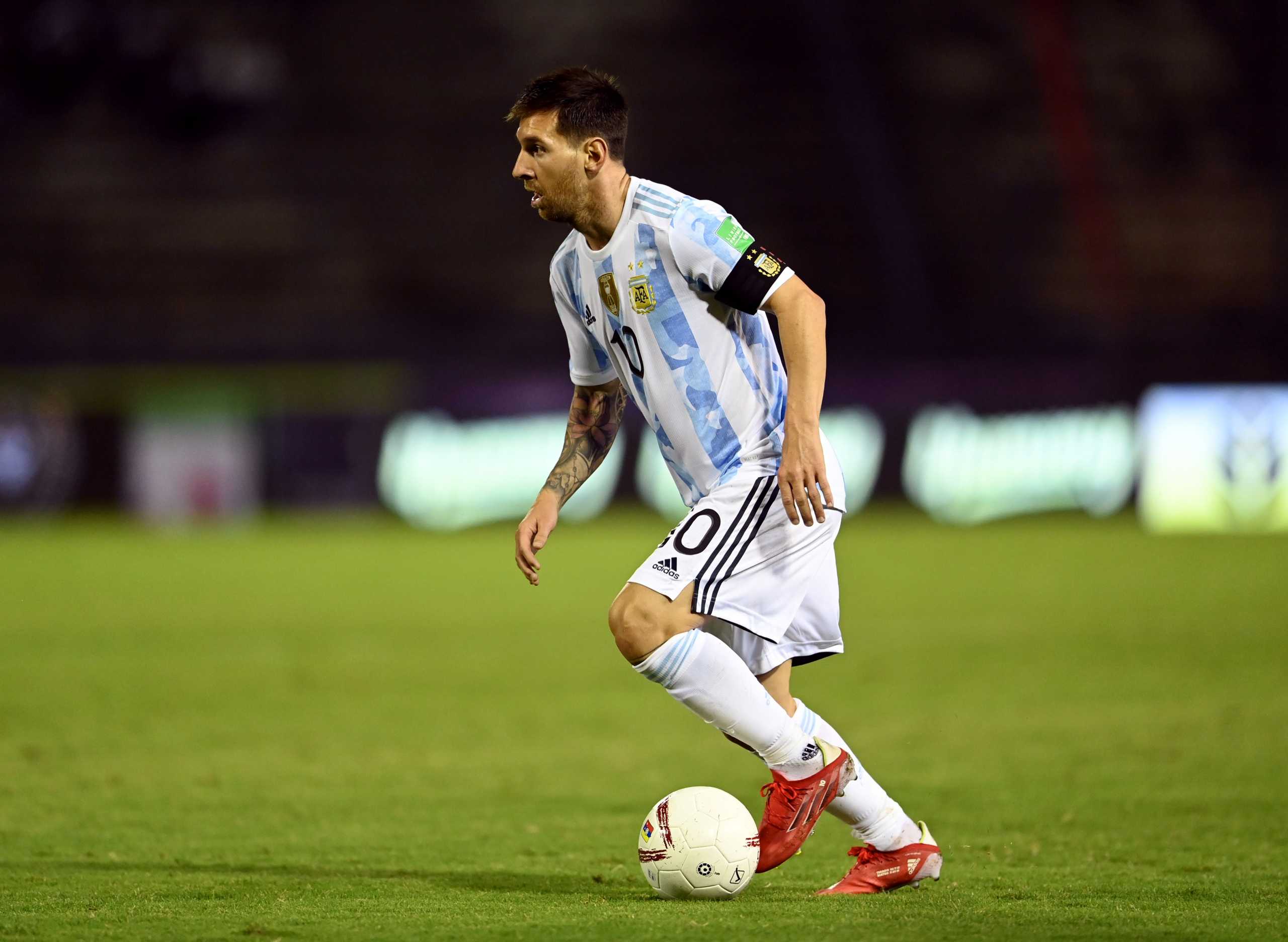 Soccer Football - World Cup - South American Qualifiers - Venezuela v Argentina - Estadio Olimpico, Caracas, Venezuela - September 2, 2021  Argentina's Lionel Messi in action Pool via REUTERS