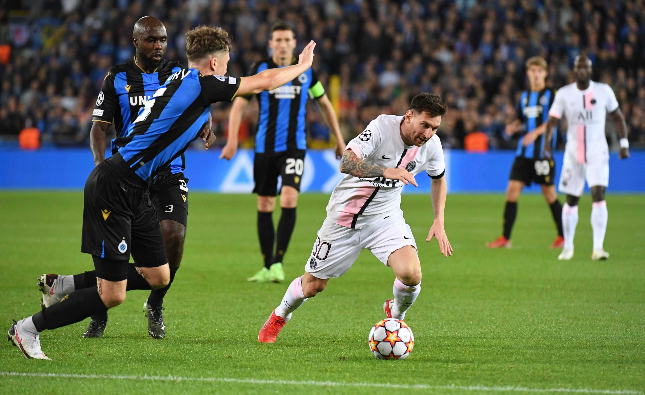 Soccer Football - Champions League - Group A - Club Brugge v Paris St Germain - Jan Breydel Stadium, Bruges, Belgium - September 15, 2021  Paris St Germain's Lionel Messi in action REUTERS