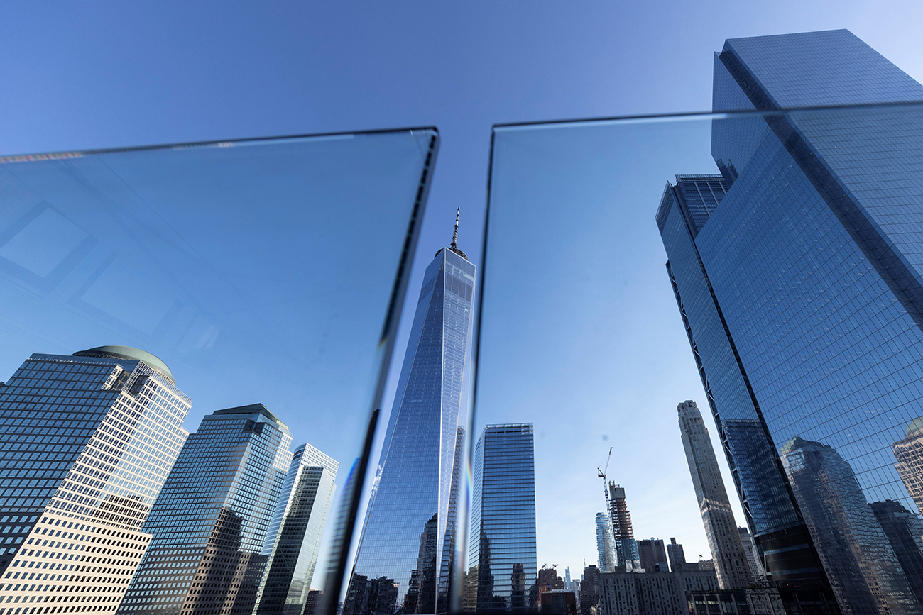 A view of the One World Trade Center ahead of the 20th anniversary of the September 11 attacks in Manhattan, New York City, U.S., September 10, 2021. REUTERS