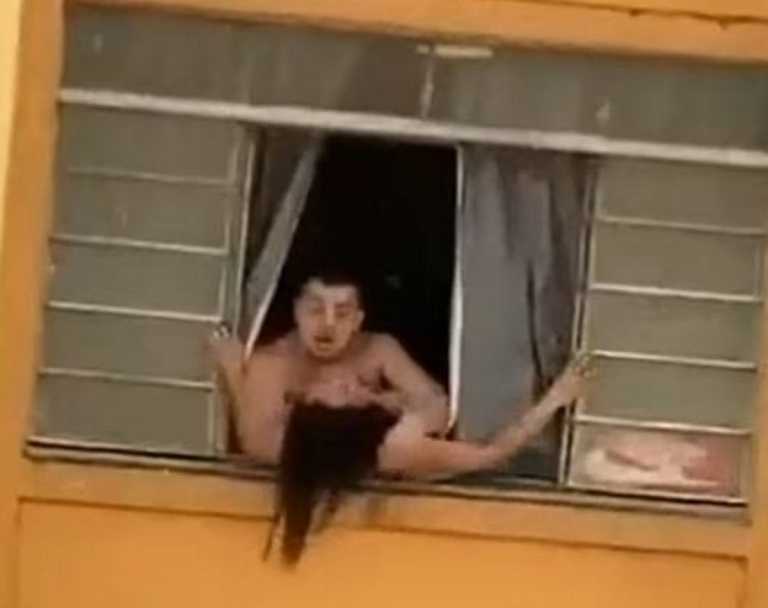 Video: Pregnant tries to jump out of a window in the 2nd to escape from her husband