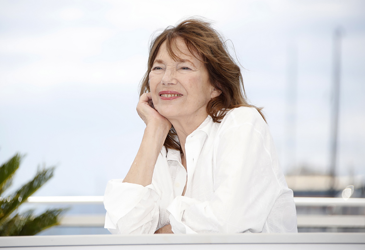 epa09331423 British singer and actress Jane Birkin poses during the photocall for 'Jane par Charlotte' at the 74th annual Cannes Film Festival, in Cannes, France, XX July 2021. The movie is presented in the Official Competition of the festival which runs from 06 to 17 July.  EPA