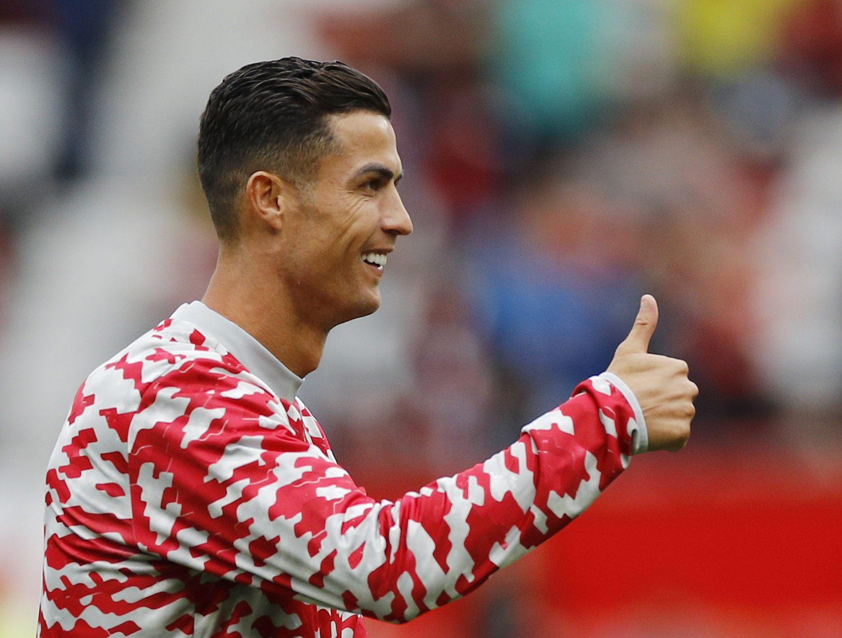 Soccer Football - Premier League - Manchester United v Newcastle United - Old Trafford, Manchester, Britain - September 11, 2021 Manchester United's Cristiano Ronaldo during the warm up before the match REUTERS