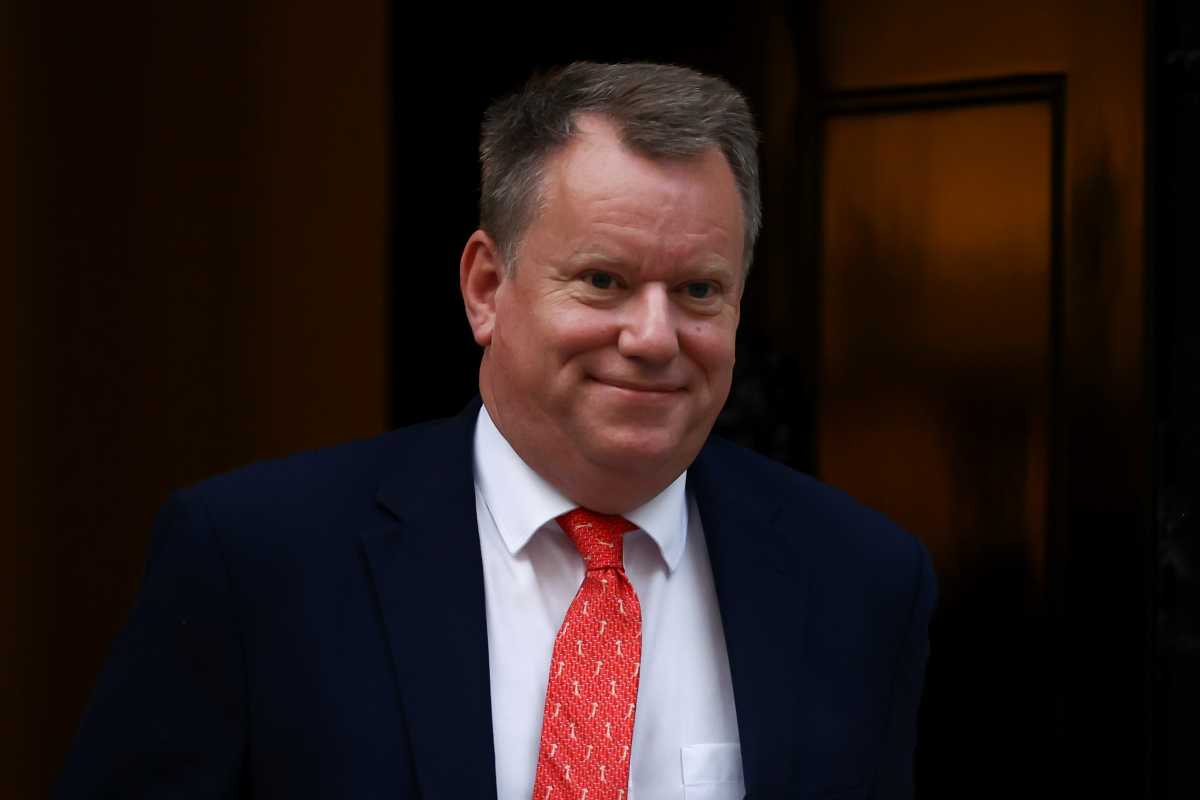 FILE PHOTO: Britain's Minister of State Lord David Frost walks outside Downing Street in London, Britain, September 15, 2021. REUTERS