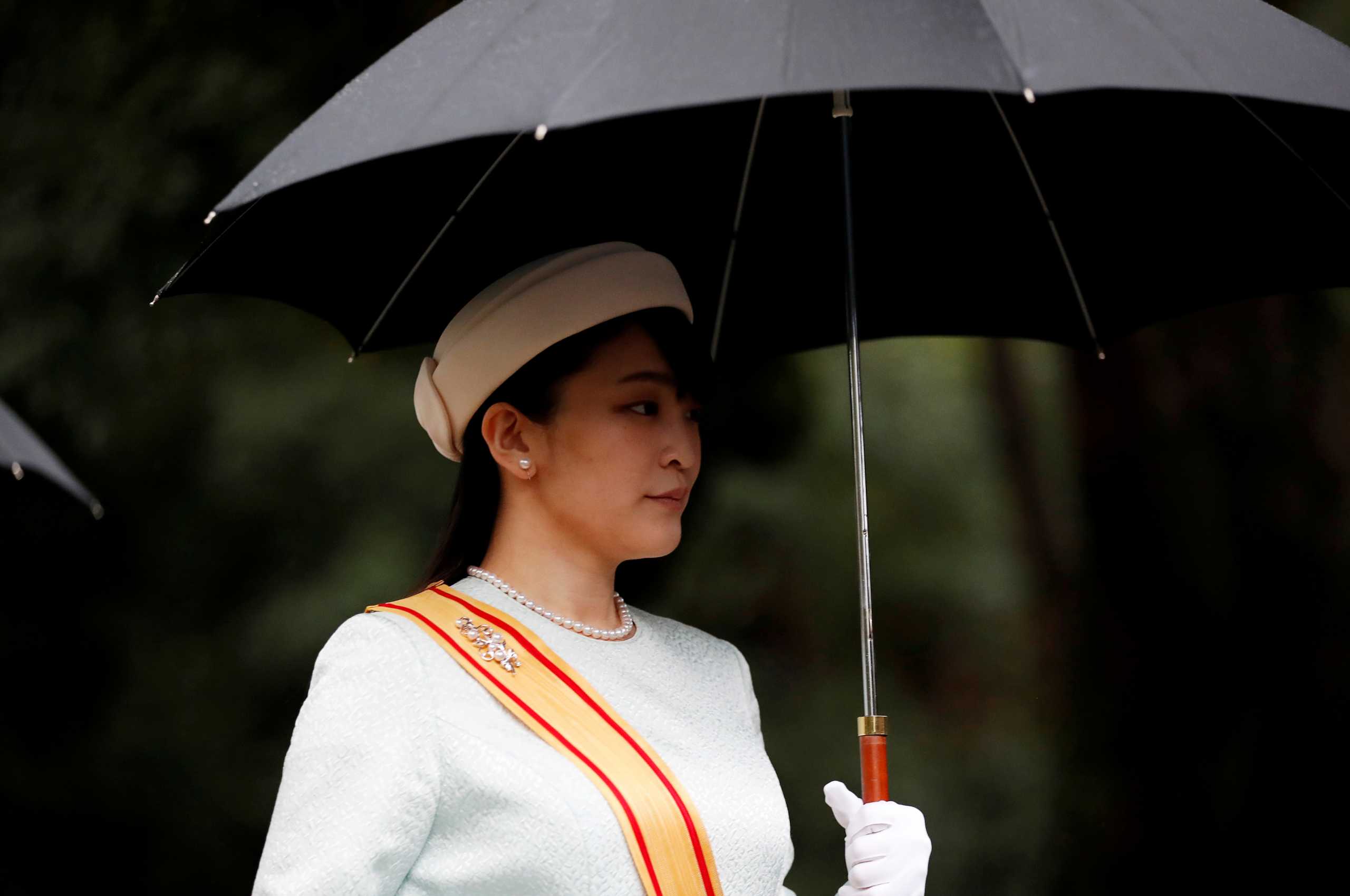 FILE PHOTO: Japan's Princess Mako arrives at the ceremony site where Emperor Naruhito will report the conduct of the enthronement ceremony at the Imperial Sanctuary inside the Imperial Palace in Tokyo, Japan October 22, 2019.  REUTERS