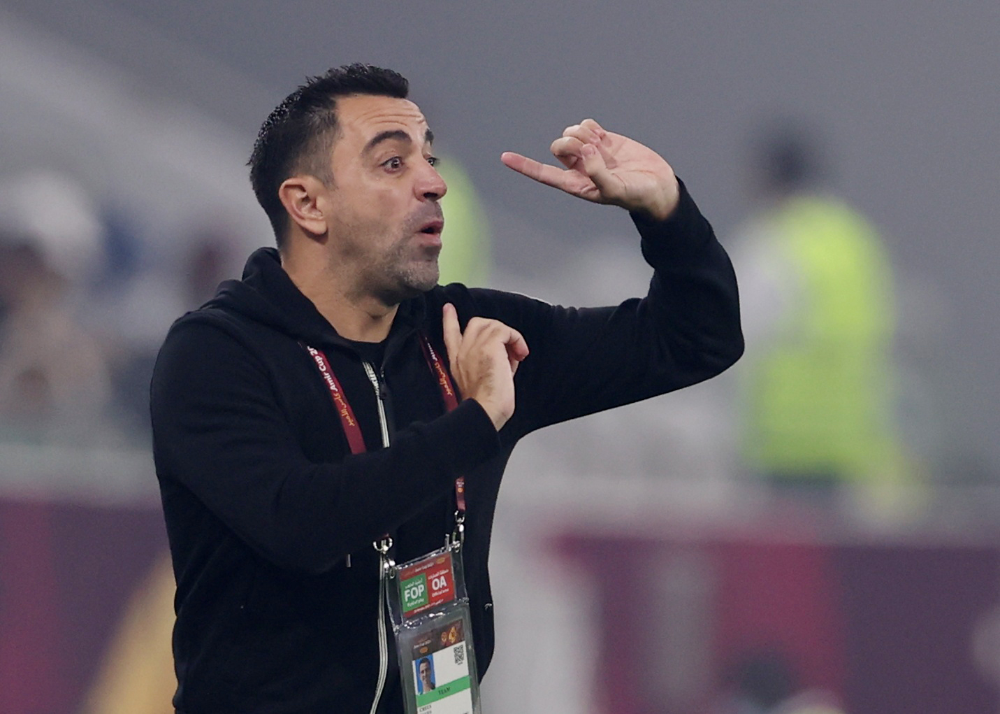 Soccer Football - Emir Cup - Final - Al Sadd v Al Rayyan - Al Thumama Stadium, Al Thumama, Qatar - October 22, 2021 Al Sadd coach Xavi speaks reacts REUTERS