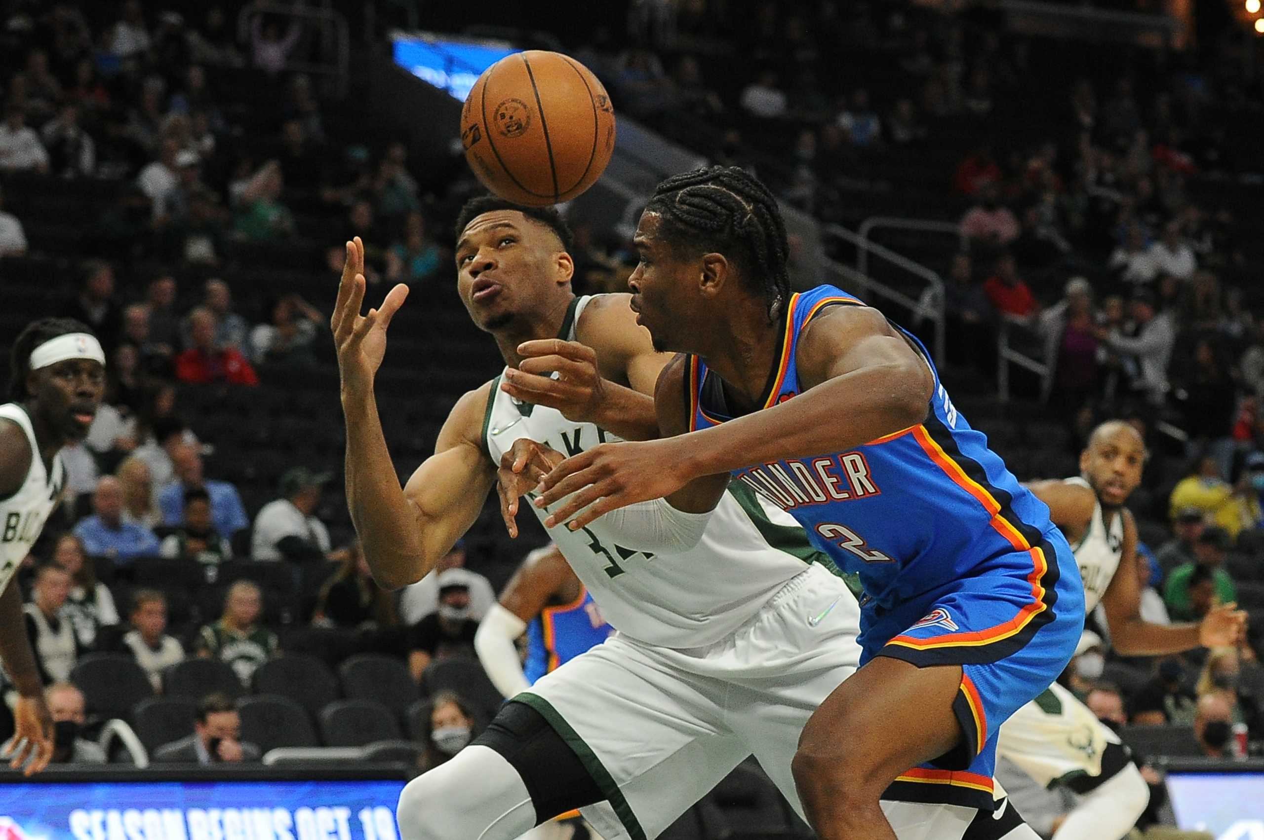 Oct 10, 2021; Milwaukee, Wisconsin, USA;  at Fiserv Forum. Mandatory Credit: Michael McLoone-USA TODAY Sports