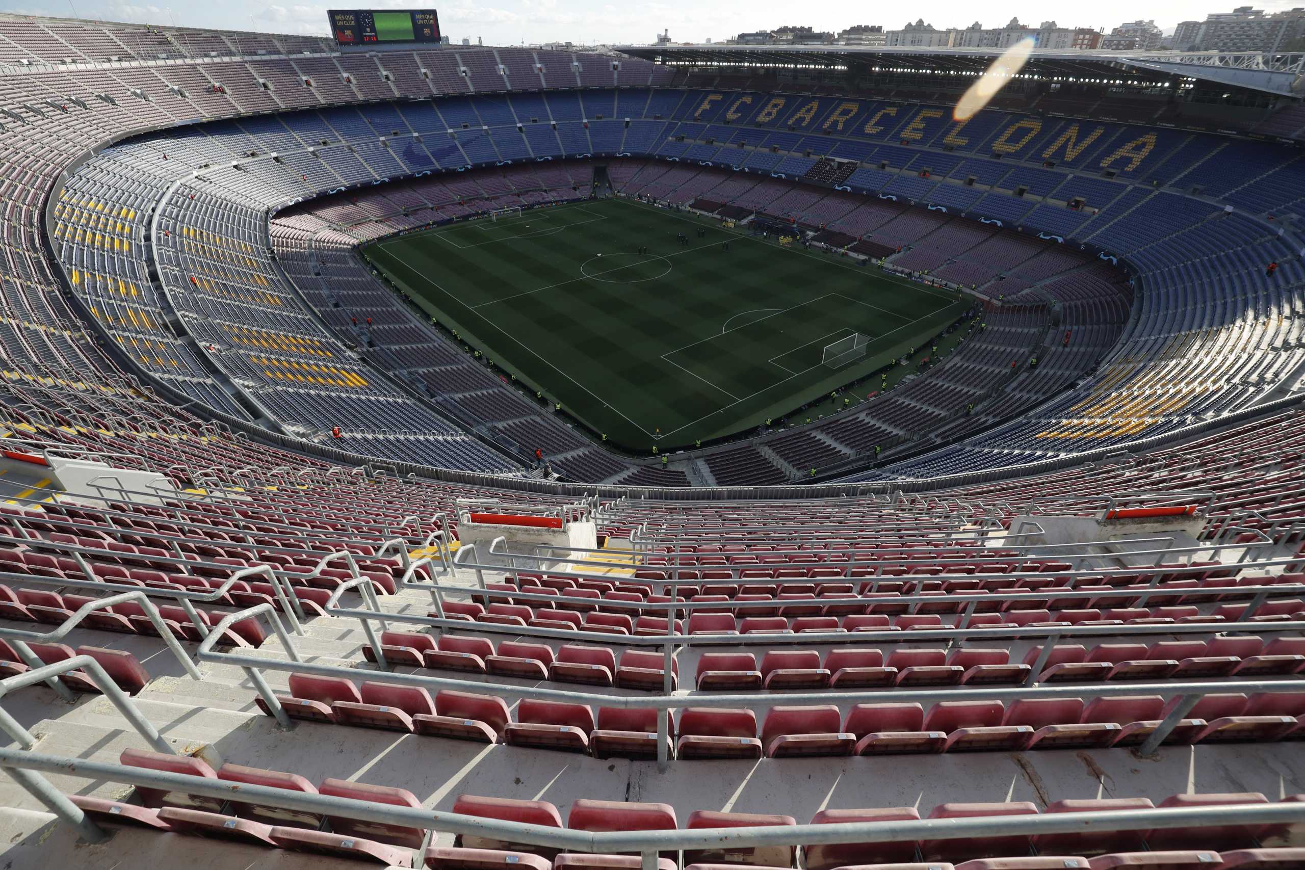 Soccer Football - Champions League - Group E - FC Barcelona v Dynamo Kyiv - Camp Nou, Barcelona, Spain - October 20, 2021 General view inside the stadium before the match REUTERS