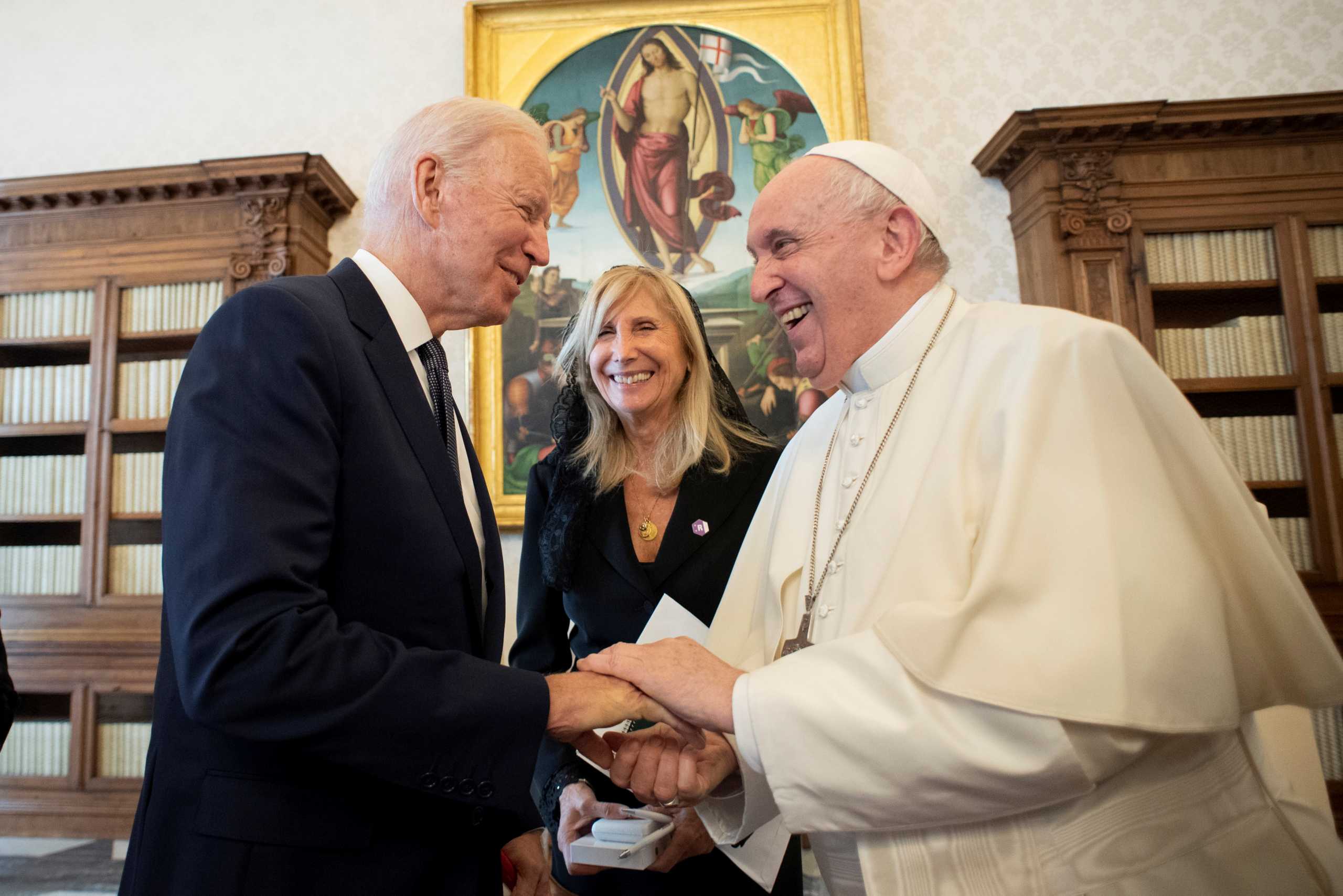 Pope Francis meets U.S. President Joe Biden at the Vatican, October 29, 2021. Vatican Media