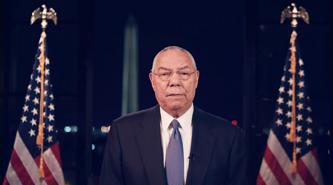 epa08611931 A framegrab from the Democratic National Convention Committee livestream showing former US Secretary of State Colin Powell speaking during the second night of the 2020 Democratic National Convention in Milwaukee, Wisconsin, USA, 18 August 2020. The convention, which was expected to draw 50,000 people to the city, is now taking place virtually due to coronavirus pandemic concerns.  EPA