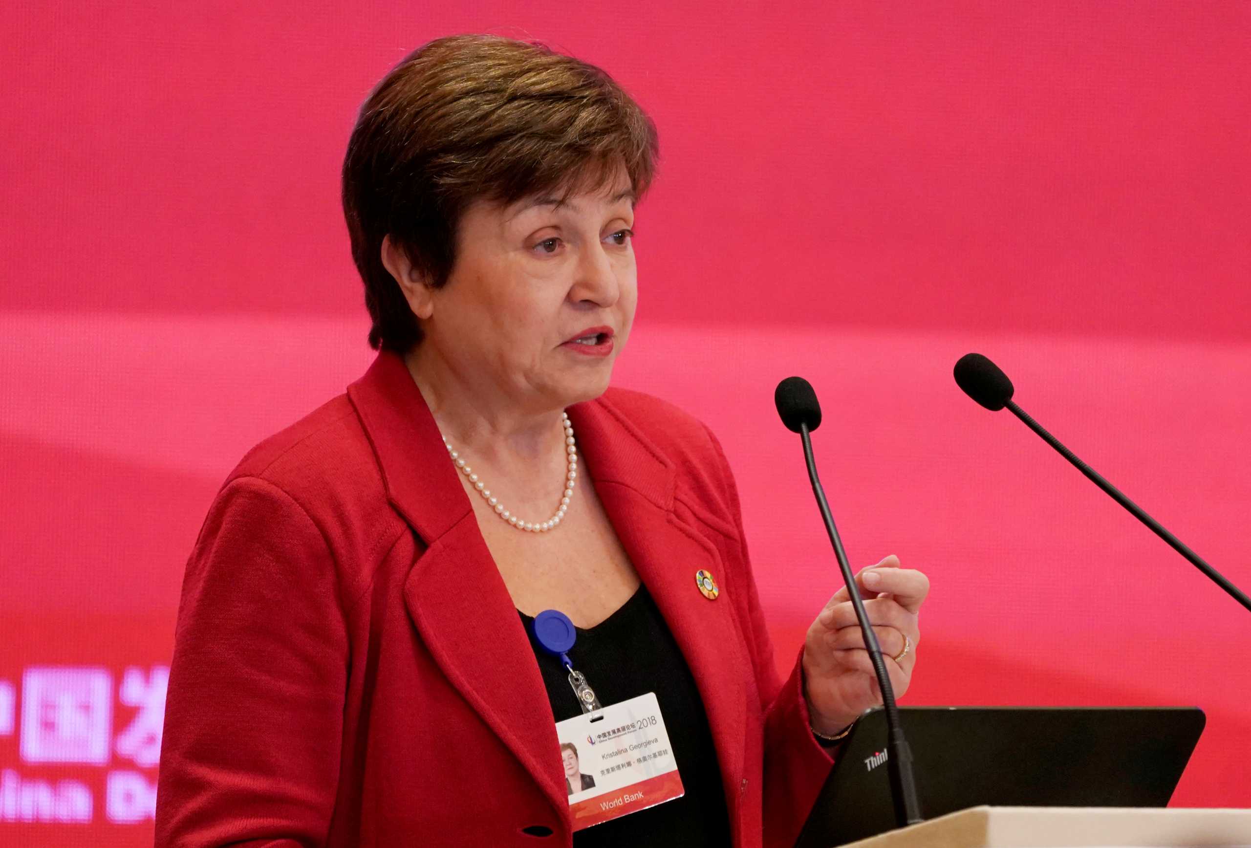 FILE PHOTO: World Bank Chief Executive Officer Kristalina Georgieva speaks at the annual session of China Development Forum (CDF) 2018 at the Diaoyutai State Guesthouse in Beijing, China March 25, 2018. REUTERS