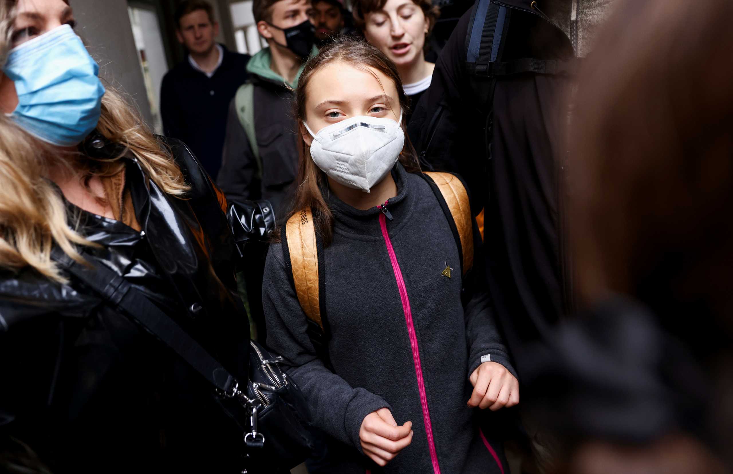 Climate activist Greta Thunberg attends a protest ahead of the UN Climate Conference, in London, Britain, October 29, 2021. REUTERS