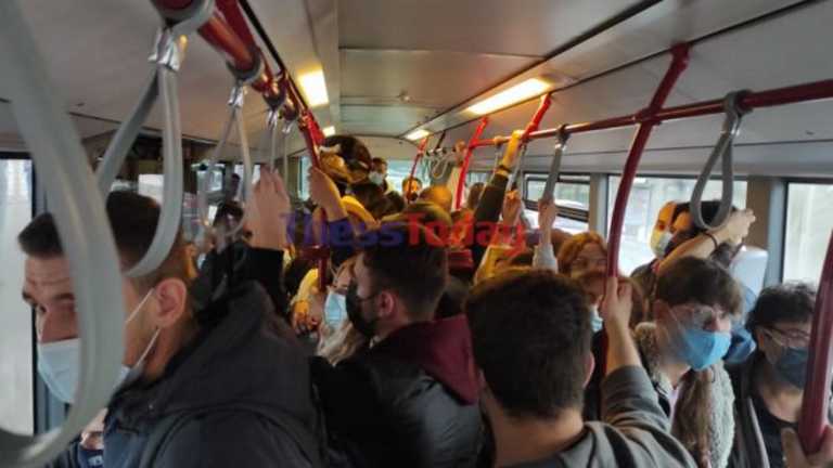 Θεσσαλονίκη: Μέσα στο λεωφορείο της απελπισίας – Συνωστισμός και νεύρα πίσω από τον οδηγό