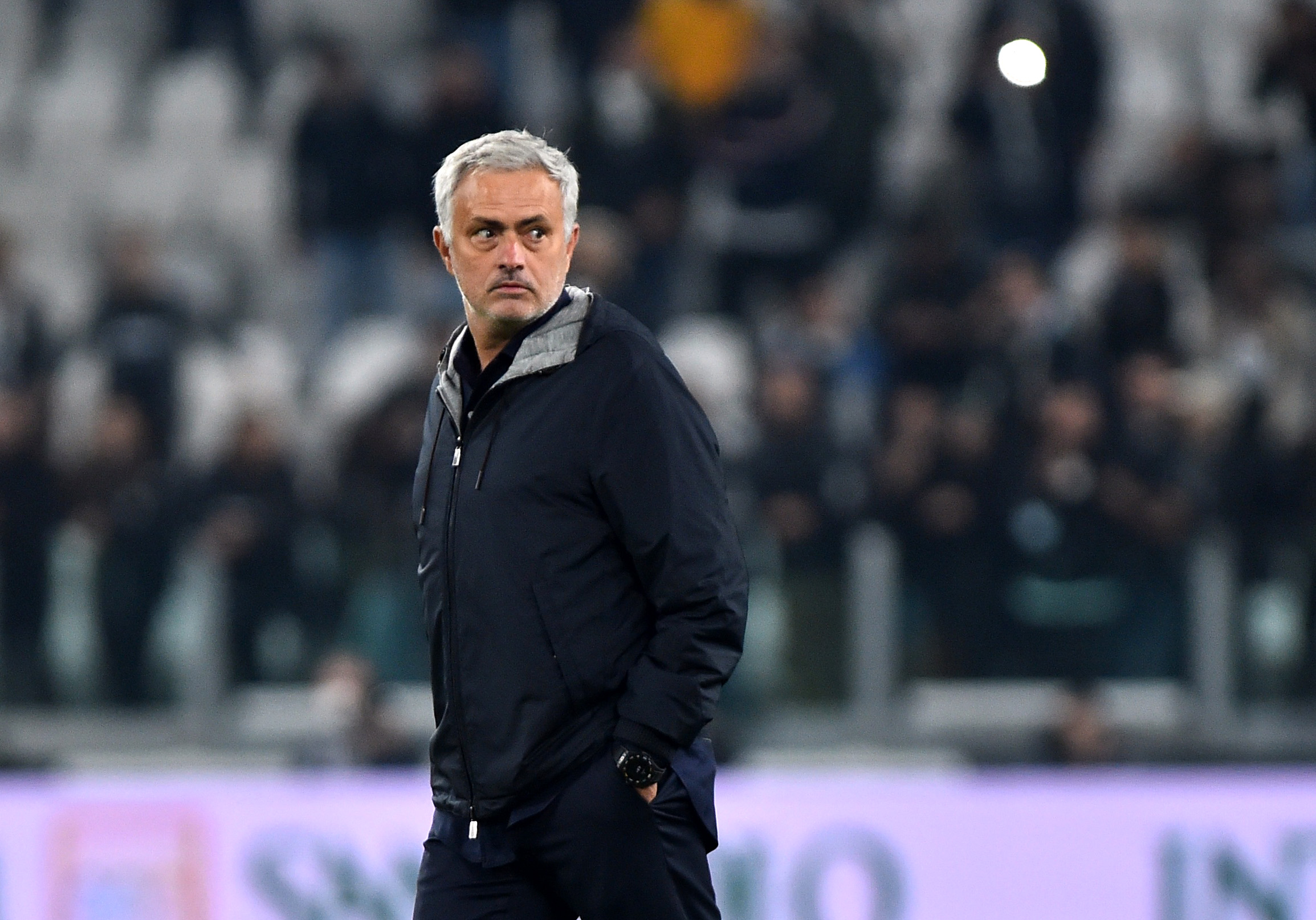 Soccer Football - Serie A - Juventus v AS Roma - Allianz Stadium, Turin, Italy - October 17, 2021  AS Roma coach Jose Mourinho looks dejected after the match REUTERS