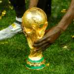 FILE PHOTO: Soccer Football - World Cup - Final - France v Croatia - Luzhniki Stadium, Moscow, Russia - July 15, 2018  General view of the trophy as France celebrate after winning the World Cup  REUTERS