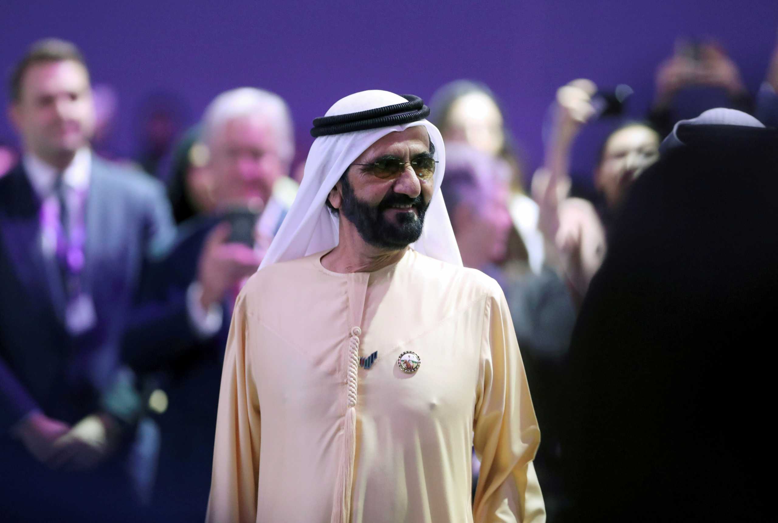 FILE PHOTO: Prime Minister and Vice-President of the United Arab Emirates and ruler of Dubai Sheikh Mohammed bin Rashid al-Maktoum attends the Global Women's Forum in Dubai, United Arab Emirates, February 16, 2020. REUTERS