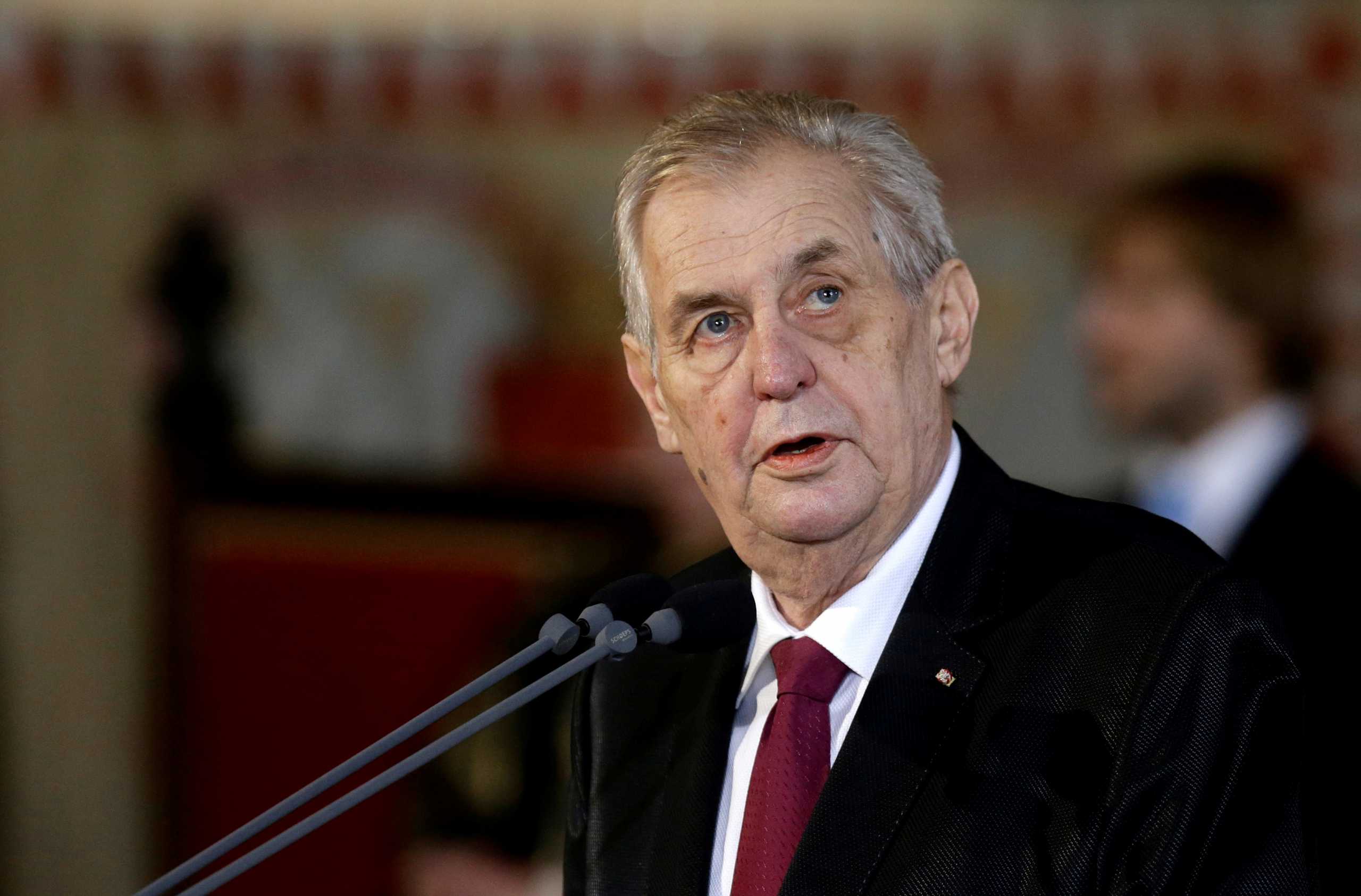 FILE PHOTO: Re-elected Czech President Milos Zeman attends the inauguration ceremony at Prague Castle in Prague, Czech Republic, March 8, 2018. REUTERS