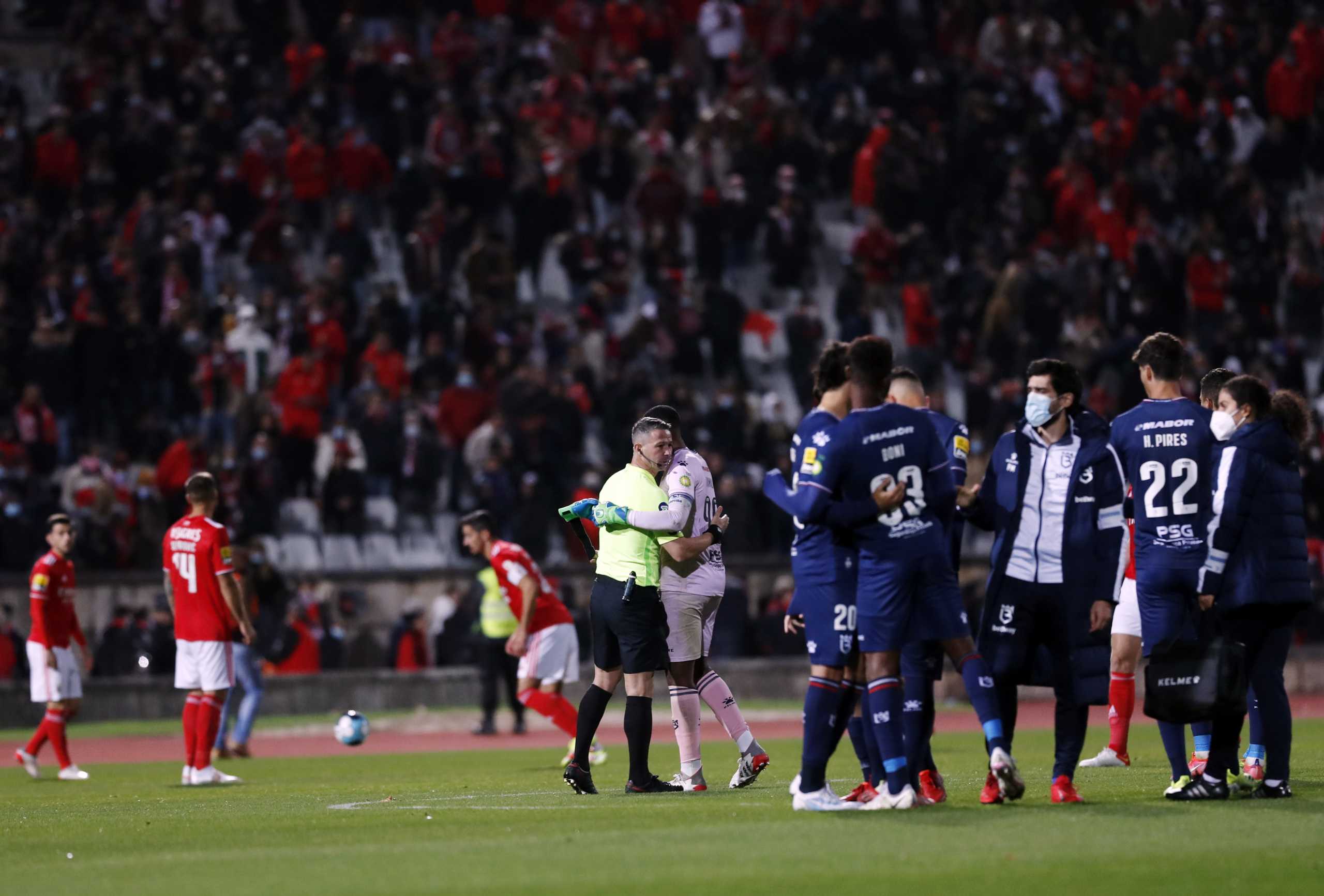 Soccer Football - Primeira Liga - Belenenses v Benfica - Estadio Nacional, Oeiras, Portugal - November 27, 2021 Referee Manuel Mota ended the match early after Belenenses started the match with 9 players due to a COVID-19 outbreak in the club REUTERS