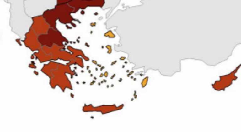 Κορονοϊός – ECDC: Στο βαθύ κόκκινο Μακεδονία, Θράκη και Θεσσαλία