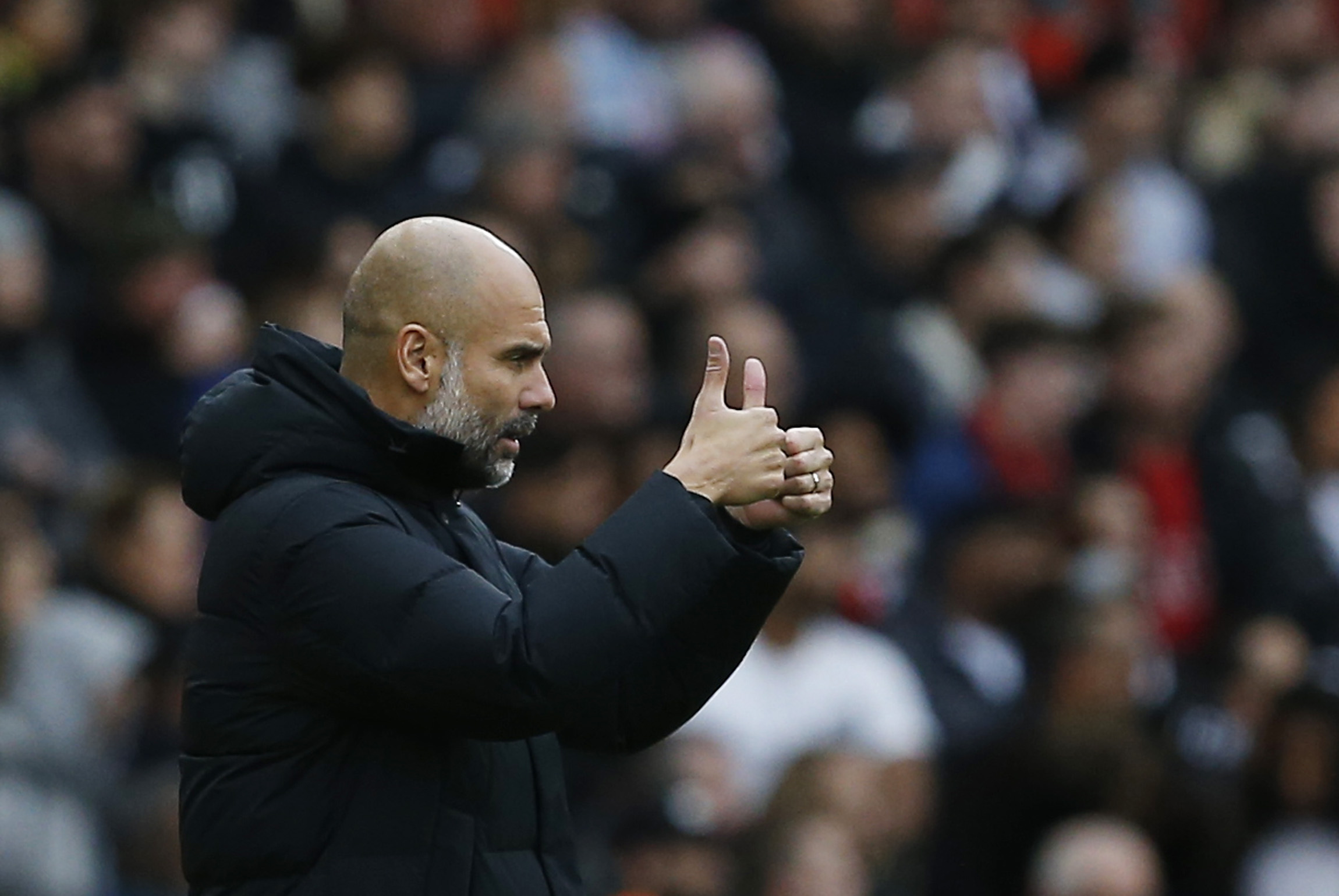 Soccer Football - Premier League - Manchester United v Manchester City - Old Trafford, Manchester, Britain - November 6, 2021 Manchester City manager Pep Guardiola REUTERS