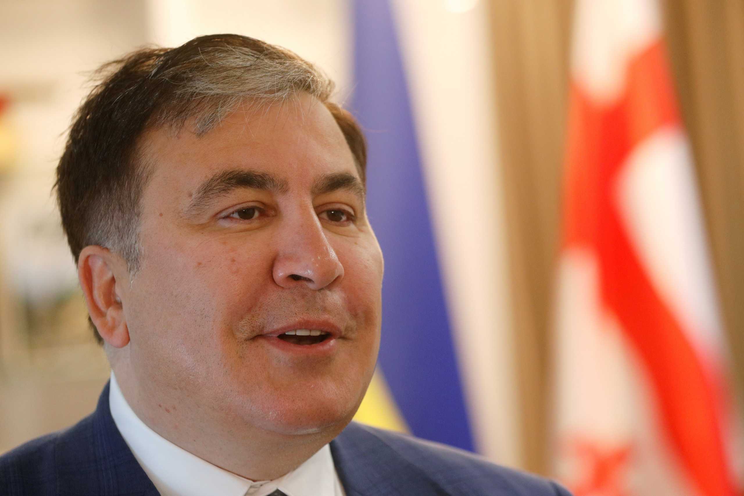 FILE PHOTO: Mikheil Saakashvili, Georgia's former president, speaks during an interview with Reuters at his house in the village of Lisnyky outside Kiev, Ukraine May 8, 2020.  REUTERS
