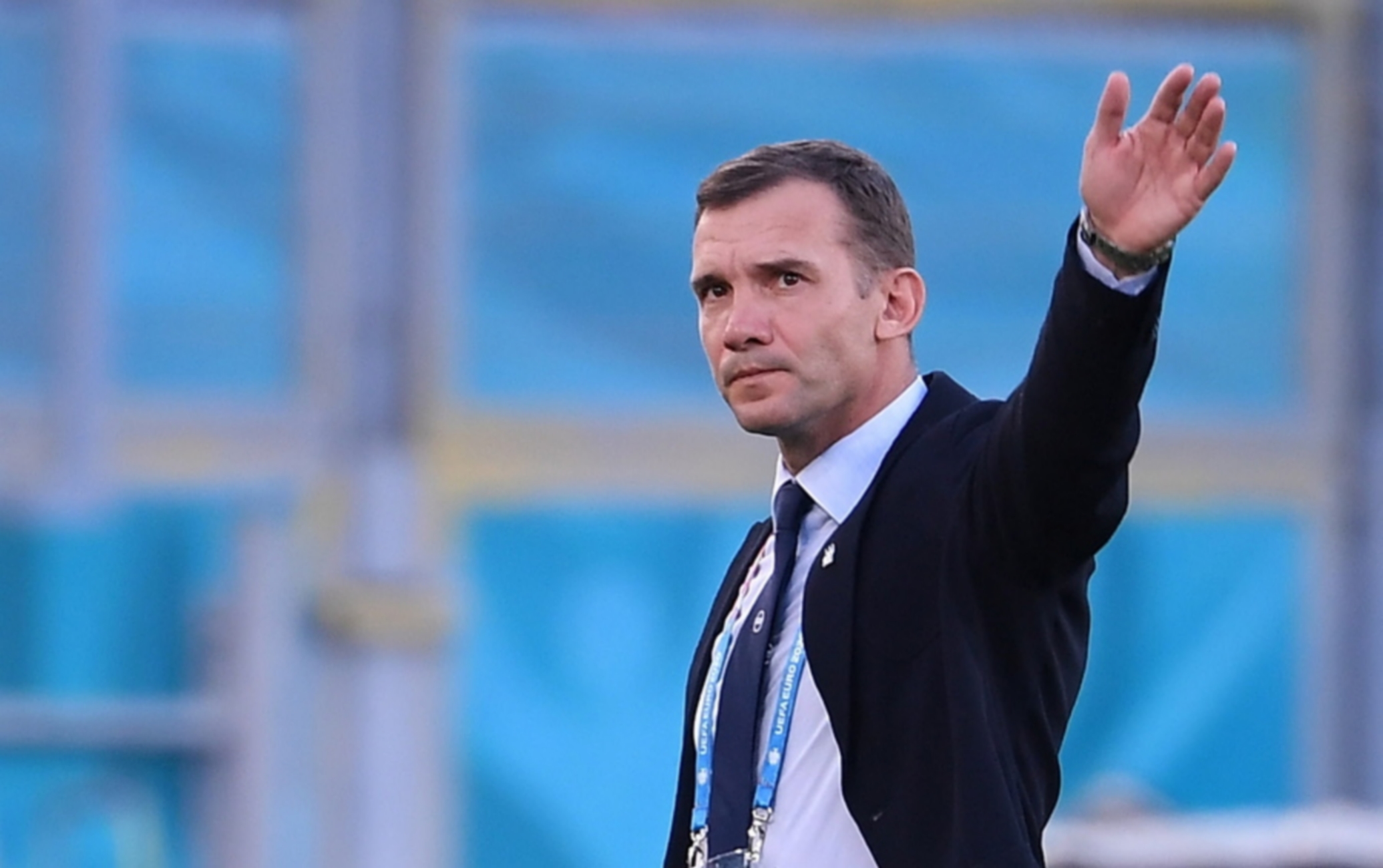 epa09320875 Ukraine's head coach Andriy Shevchenko inspects the pitch before the UEFA EURO 2020 quarter final match between Ukraine and England in Rome, Italy, 03 July 2021.  EPA