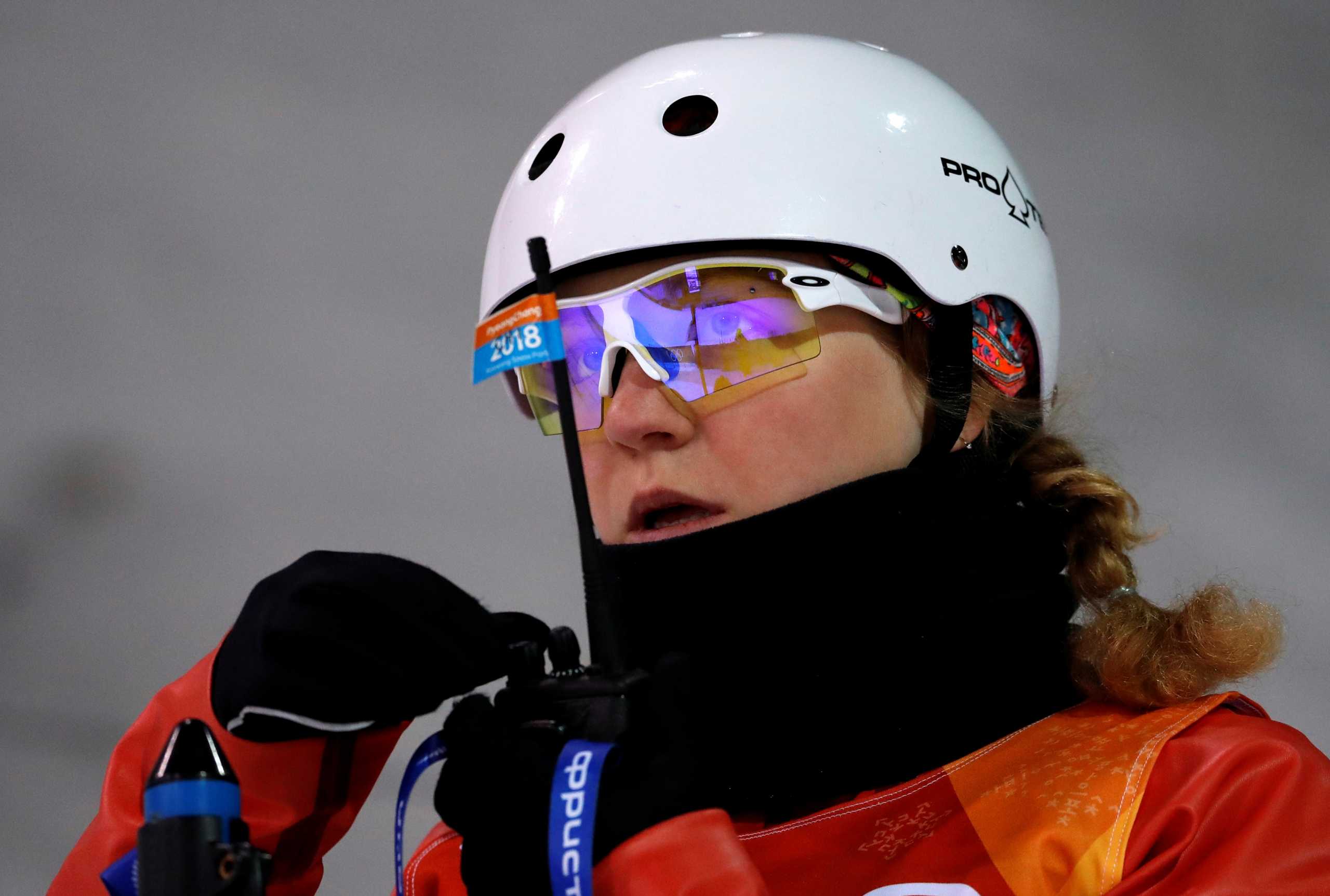 FILE PHOTO: Freestyle Skiing - Pyeongchang 2018 Winter Olympics - Women's Aerials Training - Phoenix Snow Park - Pyeongchang, South Korea - February 15, 2018. Aliaksandra Ramanouskaya of Belarus during training. REUTERS