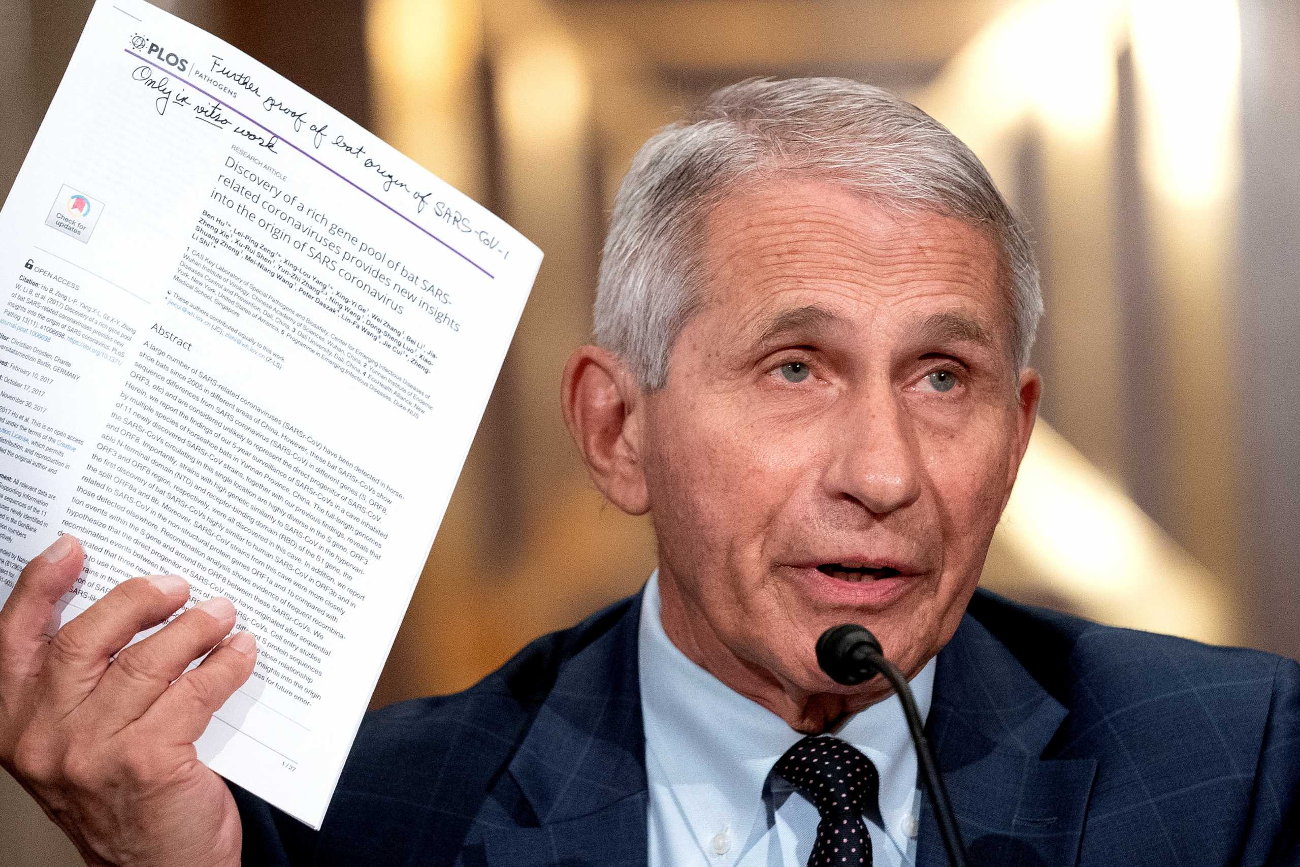 FILE PHOTO: Dr. Anthony Fauci, director of the National Institute of Allergy and Infectious Diseases, speaks during a Senate Health, Education, Labor, and Pensions Committee hearing at the Dirksen Senate Office Building in Washington, D.C., U.S., July 20, 2021. Stefani Reynolds