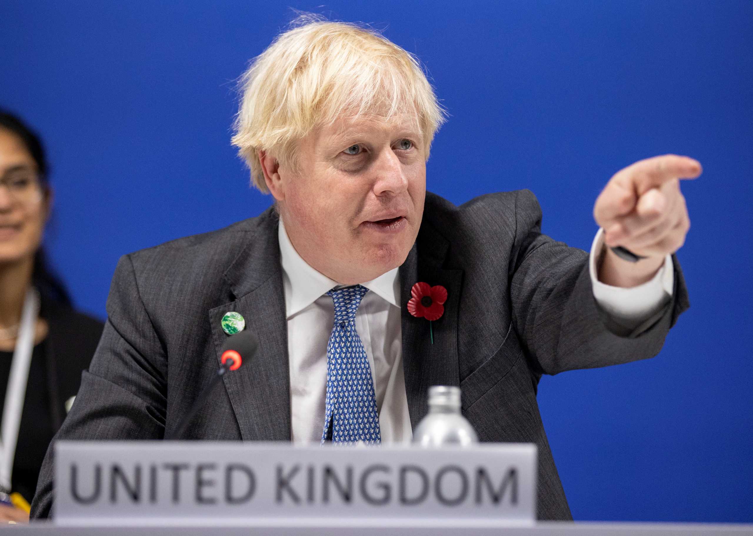 Britain's Prime Minister Boris Johnson speaks during the opening ceremony of the UN Climate Change Conference (COP26) in Glasgow, Scotland, Britain November 1, 2021. Steve Reigate