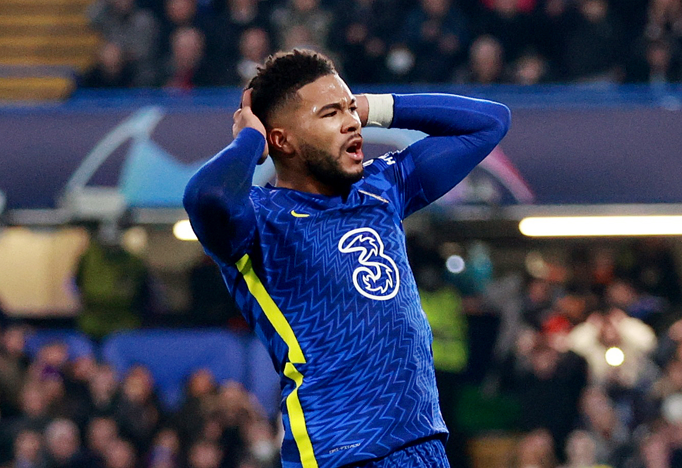 Soccer Football - Champions League - Group H - Chelsea v Juventus - Stamford Bridge, London, Britain - November 23, 2021 Chelsea's Reece James reacts after missing a chance to score REUTERS