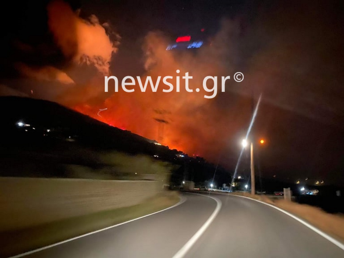 Φωτιά στην Τήνο: «Είναι η μεγαλύτερη που θυμάμαι στο νησί»