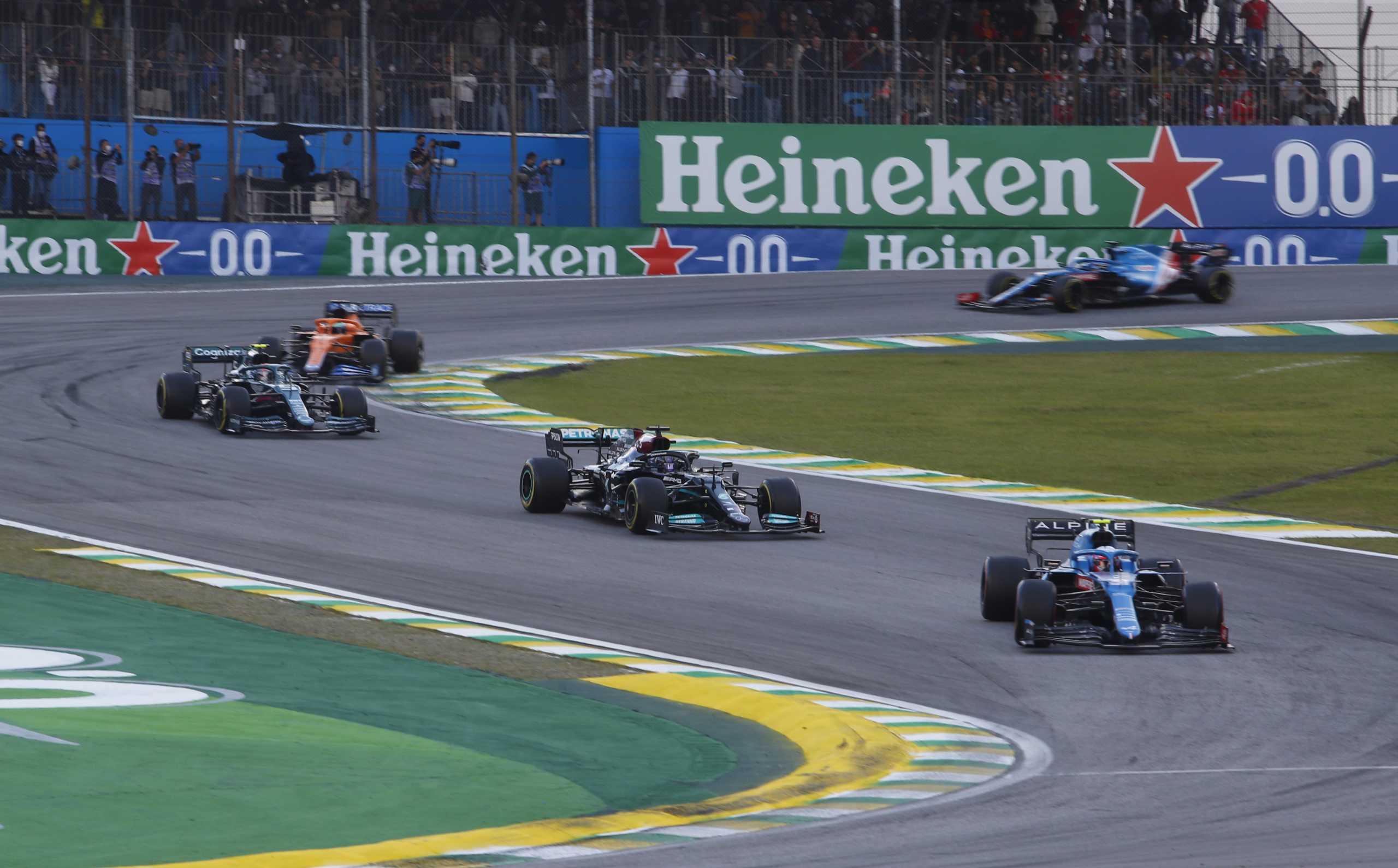 Formula One F1 - Brazilian Grand Prix - Jose Carlos Pace Circuit, Sao Paulo, Brazil - November 13, 2021 Mercedes' Lewis Hamilton during sprint qualifying REUTERS