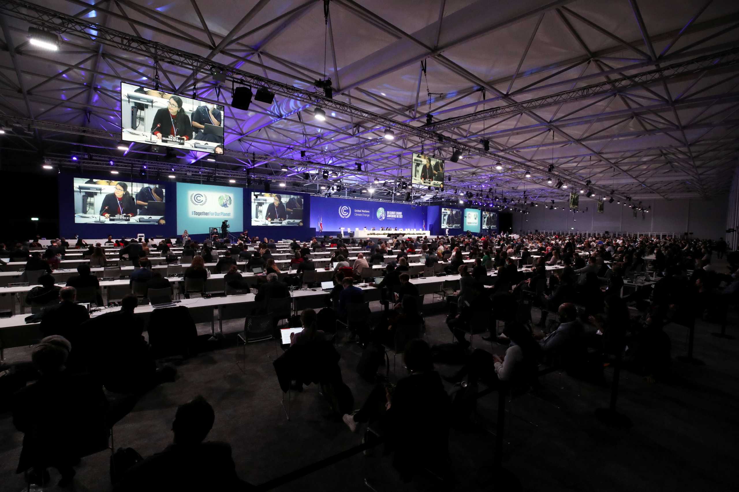 FILE PHOTO: A general view during the UN Climate Change Conference (COP26), in Glasgow, Scotland, Britain November 12, 2021. REUTERS