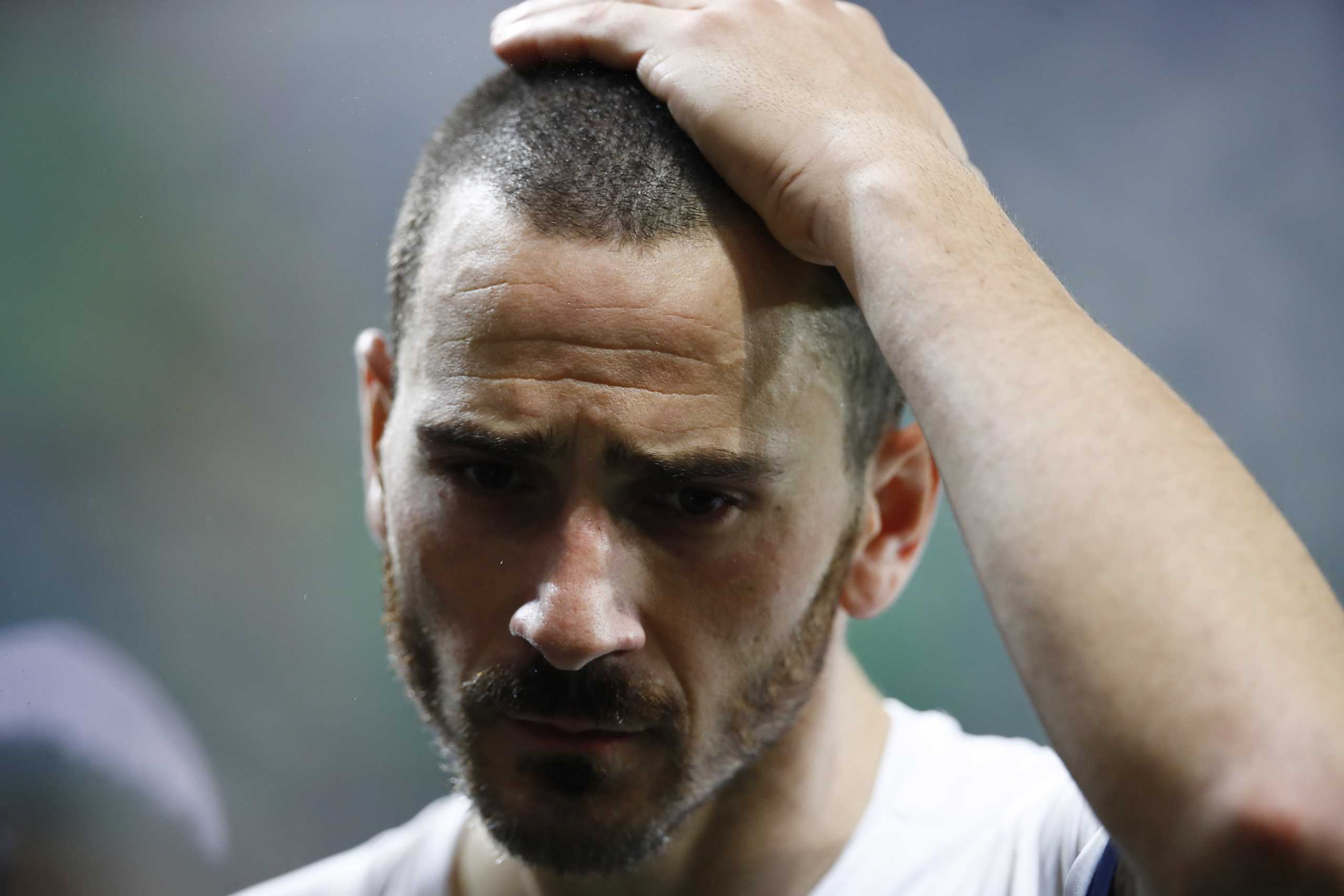 Soccer Football - World Cup - UEFA Qualifiers - Group C - Northern Ireland v Italy - Windsor Park, Belfast, Northern Ireland - November 15, 2021 Italy's Leonardo Bonucci applauds fans after the match Action Images via Reuters