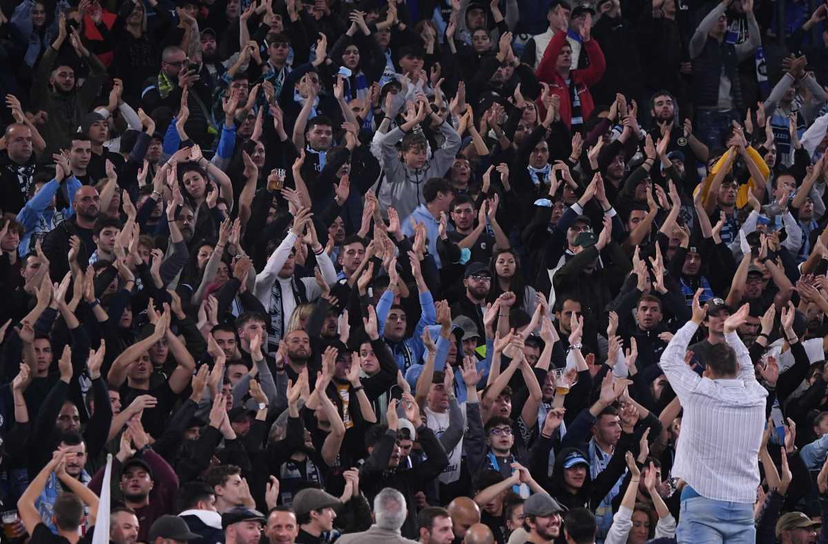 Soccer Football - Europa League - Group E - Lazio v Olympique de Marseille - Stadio Olimpico, Rome, Italy - October 21, 2021 Lazio fans inside the stadium during the match REUTERS