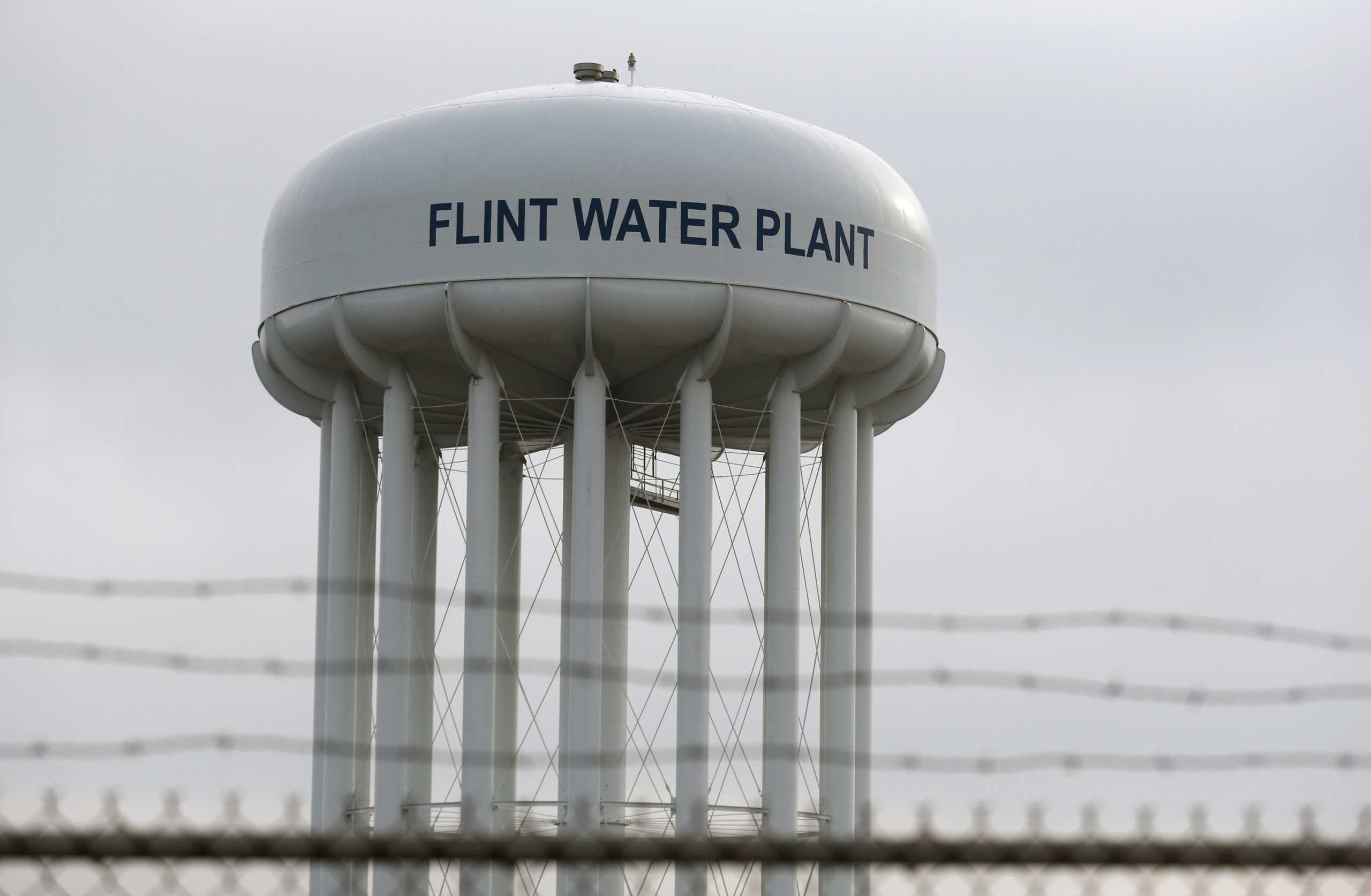 FILE PHOTO: The Flint Water Plant tower is seen in Flint, Michigan, U.S. on February 7, 2016.   REUTERS