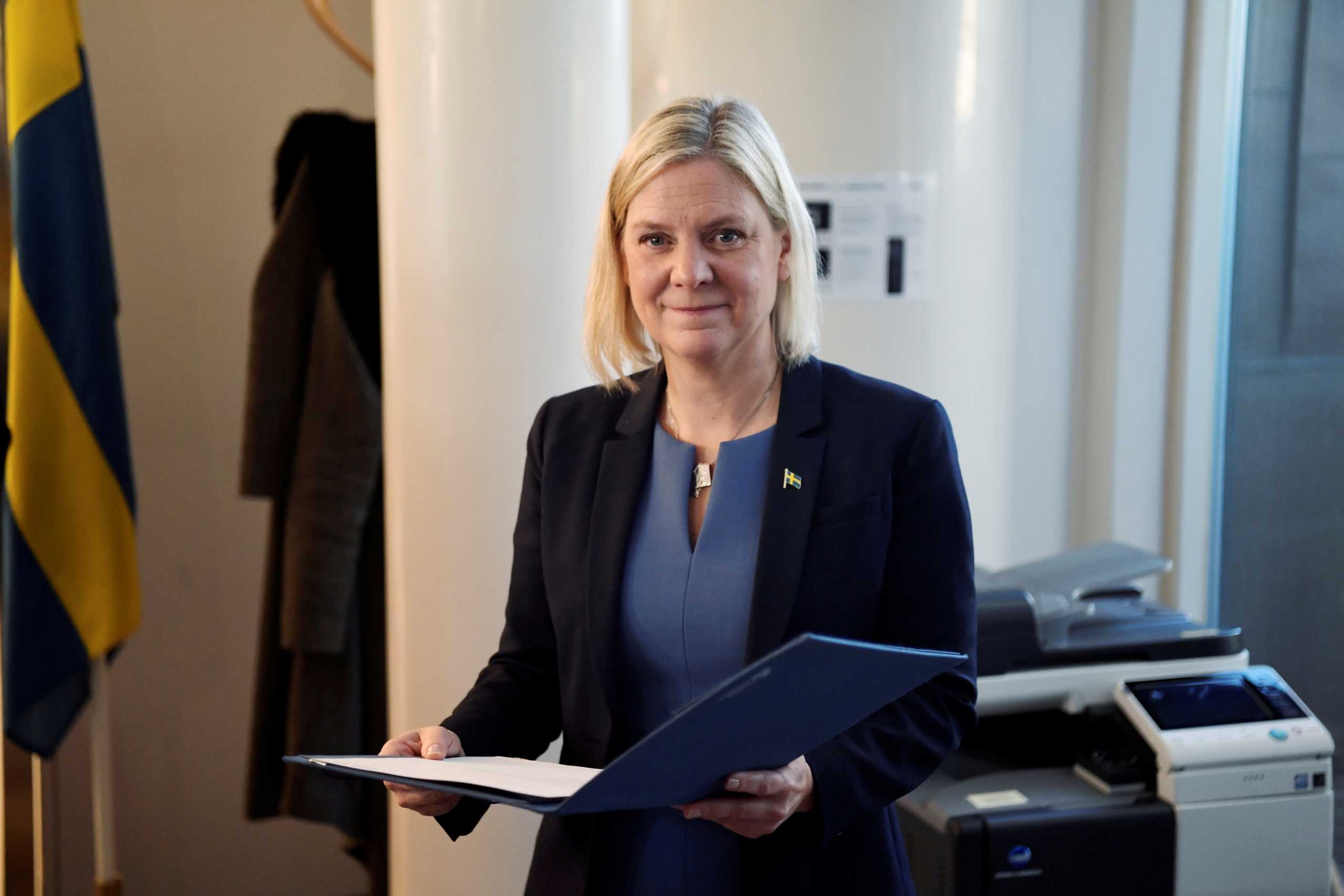 Current Finance Minister and Social Democrat leader Magdalena Andersson attends a press conference after being appointed as the country's new Prime Minister following a voting at the Swedish Parliament Riksdagen in Stockholm, Sweden November 24, 2021. Andersson is the first ever Swedish female prime minister. Erik Simander